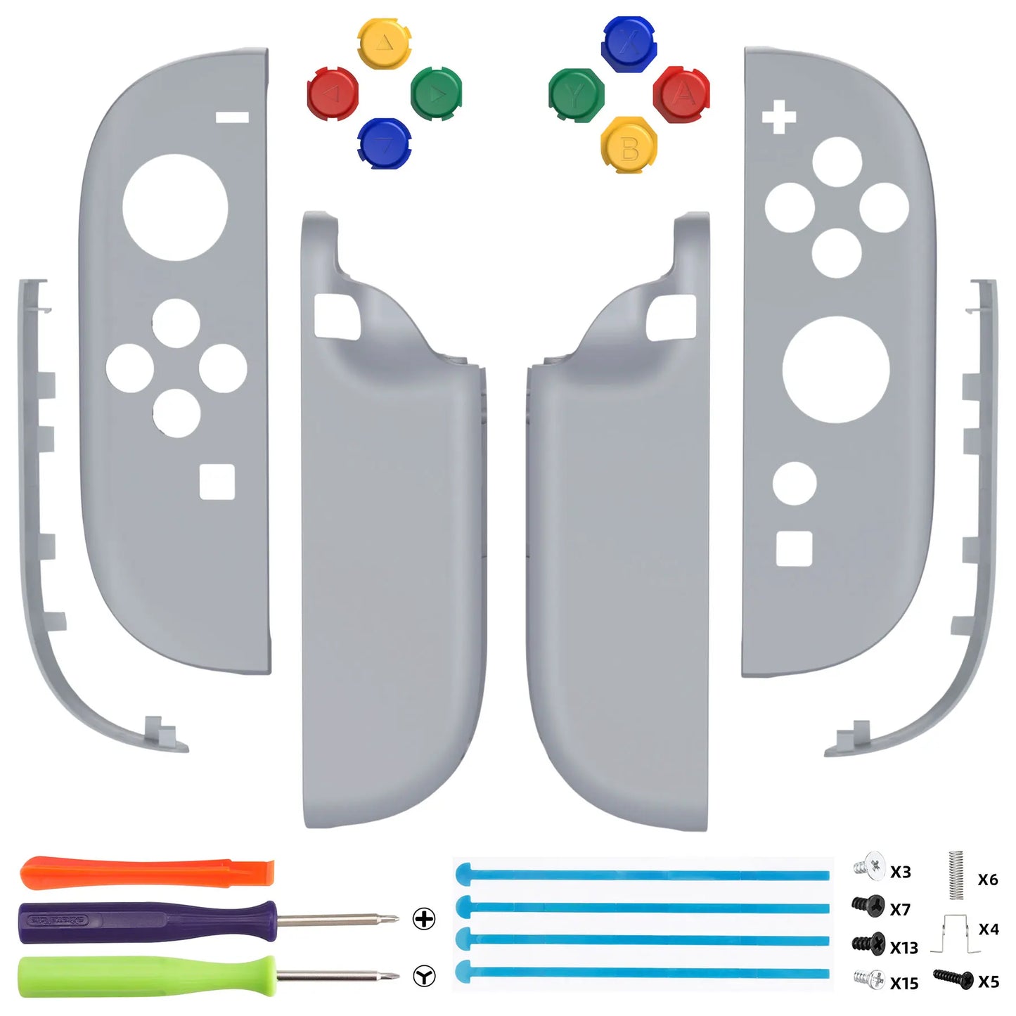eXtremeRate for Joycon 2 DIY Replacement Shell Buttons, Case & Decorative Strips & Tools for Nintendo Switch 2 - Essence Version