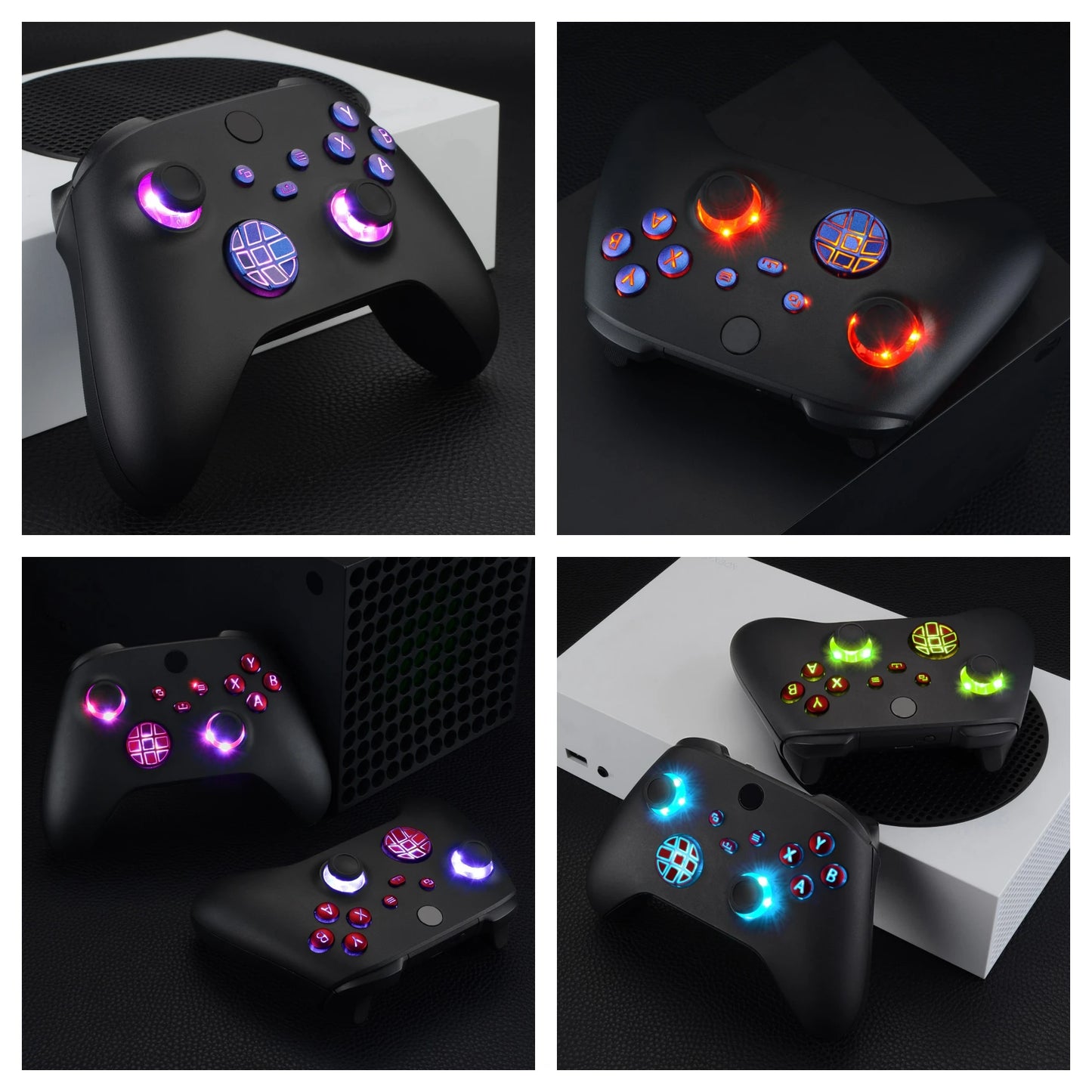 eXtremeRate Multi-Colors Luminated DTF V2 LED Kit for Xbox Series X/S Controller Model 1914, D-pad Thumbsticks Buttons