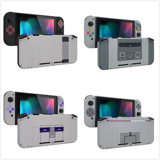eXtremeRate Grip Console Backplate Controller Housing Shell with Full Set Buttons for NS Switch - Classics Style
