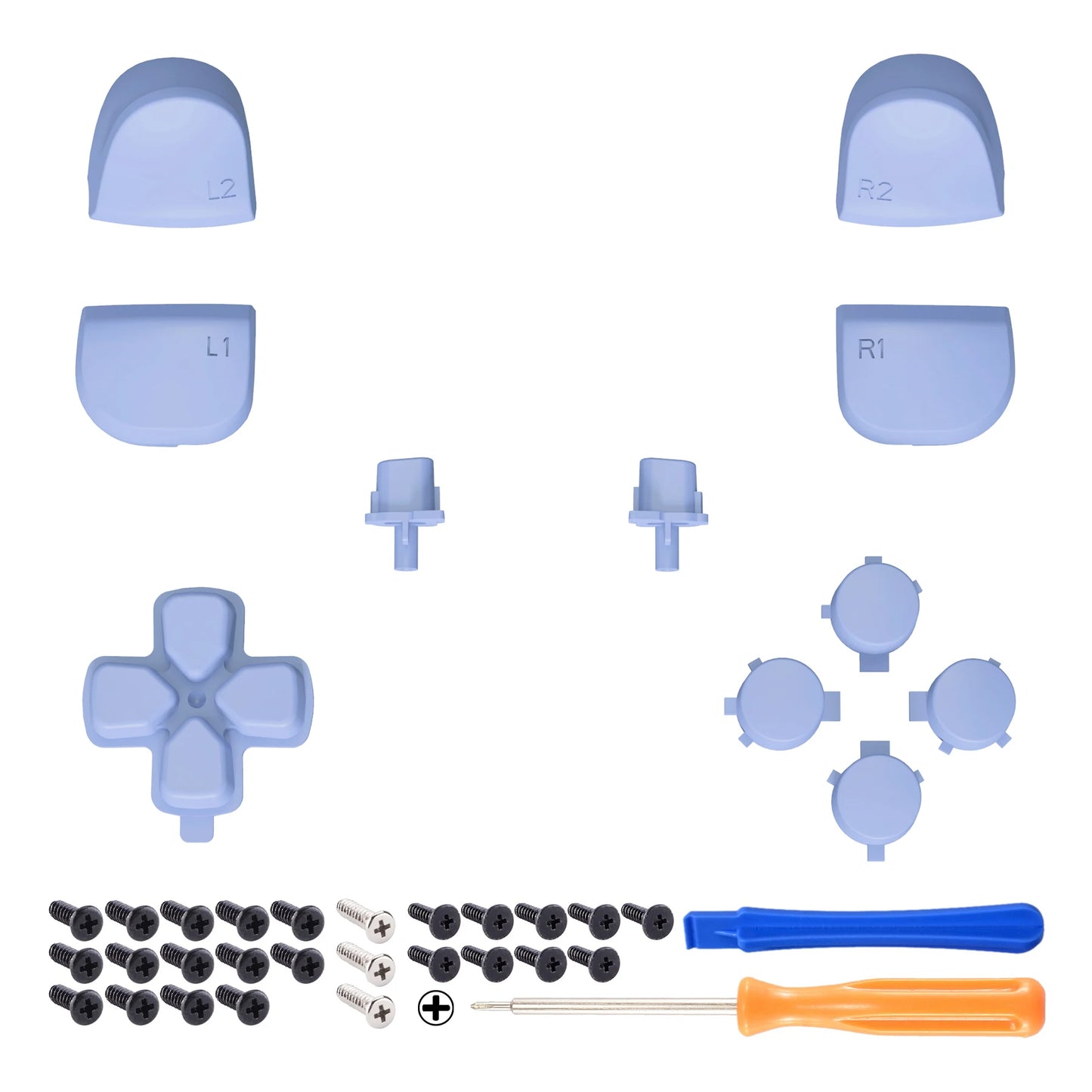 eXtremeRate D-pad R1 L1 R2 L2 Triggers Share Options Face Buttons, Full Set Buttons Compatible with ps5 Controller BDM-010 & 020