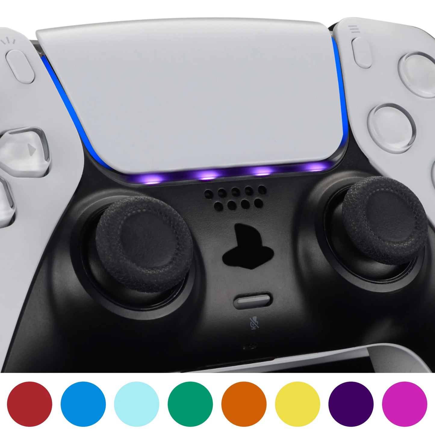 eXtremeRate Custom Touchpad LED Lightbar Skin Decals Power Light Stickers with Tools Set for PS5 Controller - 40pcs in 8 Colors