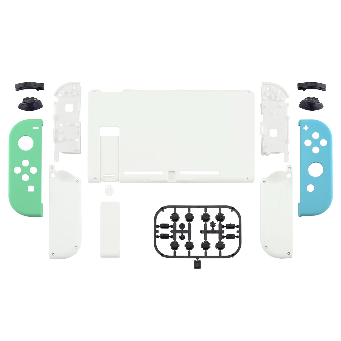eXtremeRate Custom Console Back Plate with Controller Housing Shell Case with Full Set Buttons for Nintendo Switch Console