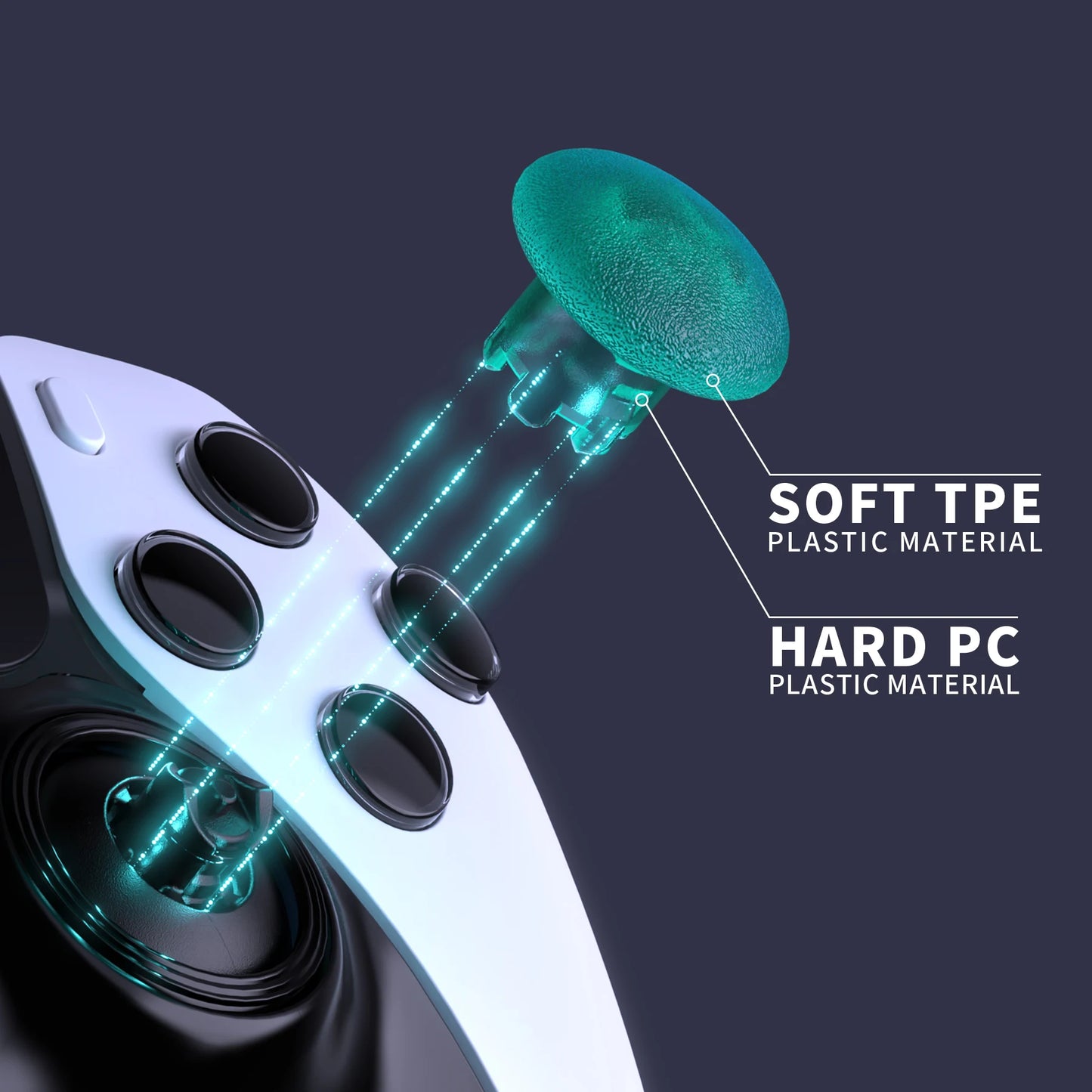 eXtremeRate Replacement Thumbsticks for ps5 Edge Controller, Analog Stick Joystick Buttons - Emerald Green