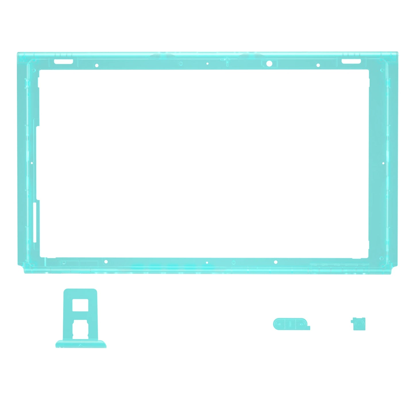 eXtremeRate DIY Housing Shell Replacement Faceplate Front Frame W/Volume Power Buttons for NS Switch Console - Clear Series