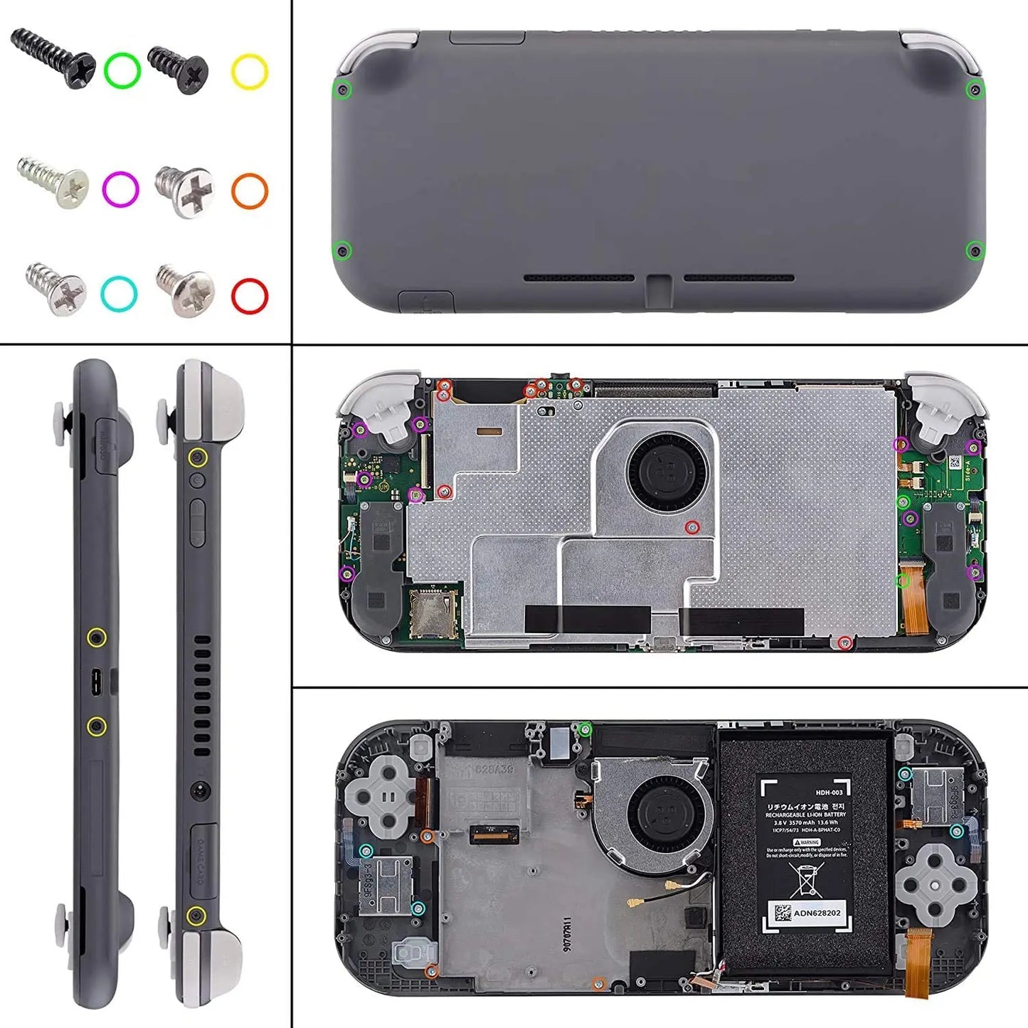 eXtremeRate Replacement Handheld Controller Housing Custom Shell with Screen Protector & ABXY Buttons for Nintendo Switch Lite