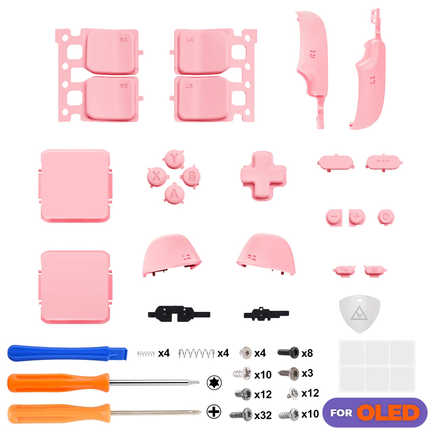 eXtremeRate Replacement Full Set Buttons for Steam Deck OLED, DIY Custom ABXY D-pad Trackpad Bumpers Triggers Buttons with Tools