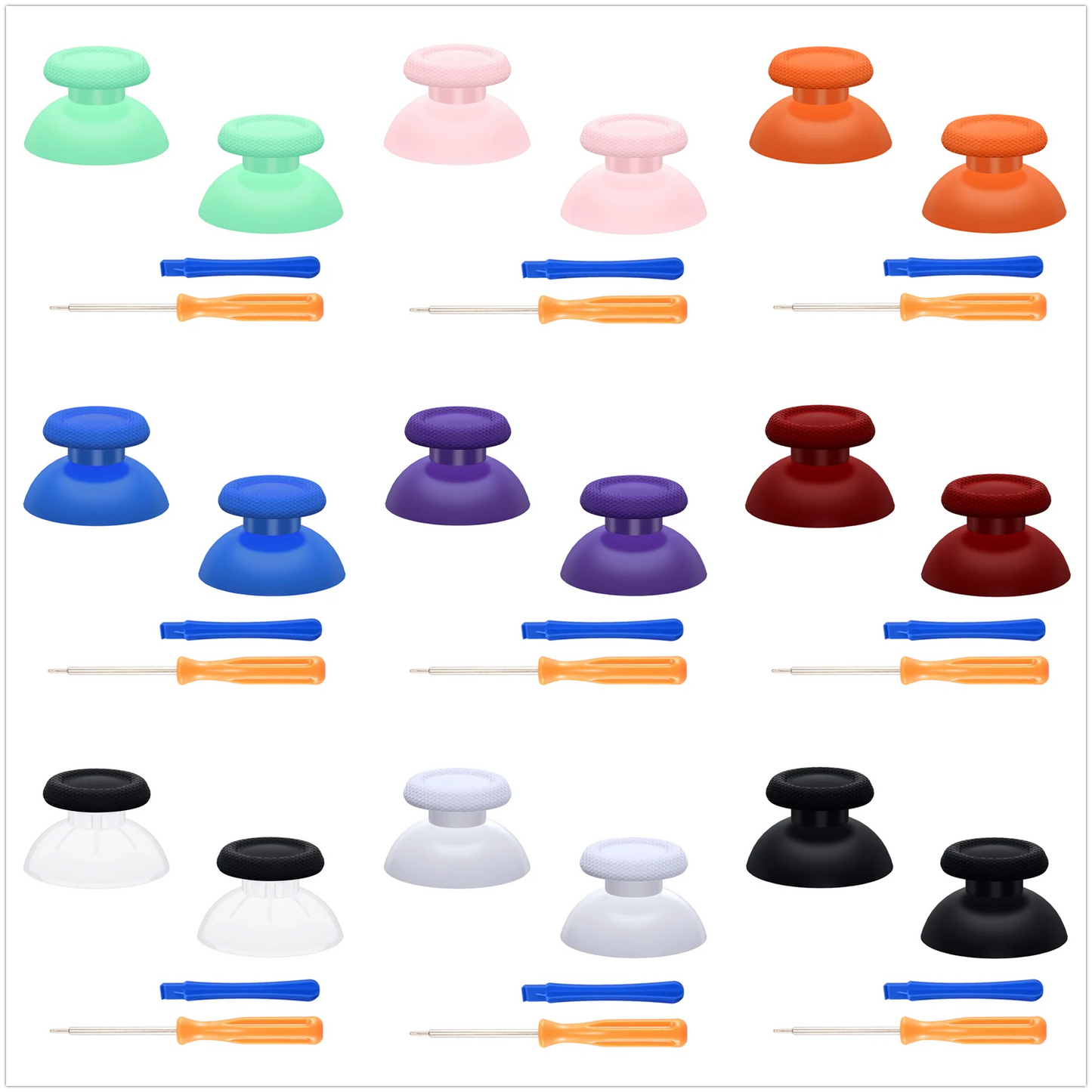 eXtremeRate Black Replacement Thumbsticks Button for ps5 Controller for ps4 All Model, Analog Stick Joystick Gamepad Accessories