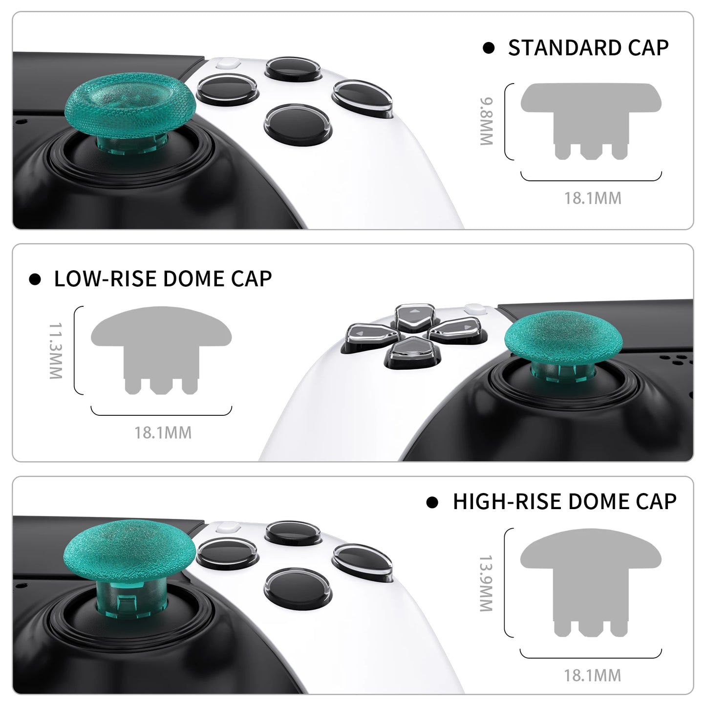 eXtremeRate Replacement Thumbsticks for ps5 Edge Controller, Analog Stick Joystick Buttons - Emerald Green