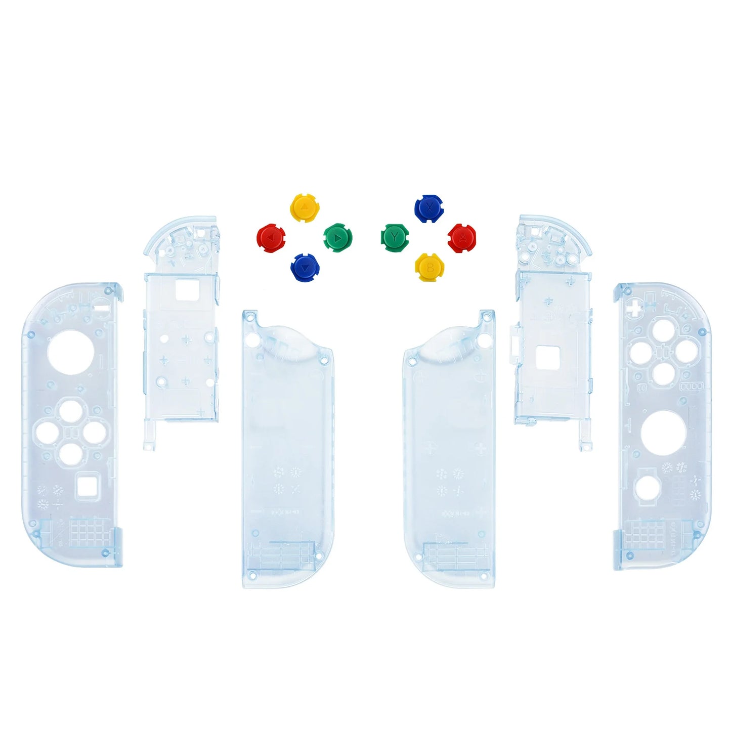 eXtremeRate Custom Transparent Housing Shell Cover W/Full Set Buttons for Nintendo Switch JoyCon & OLED JoyCon Controller