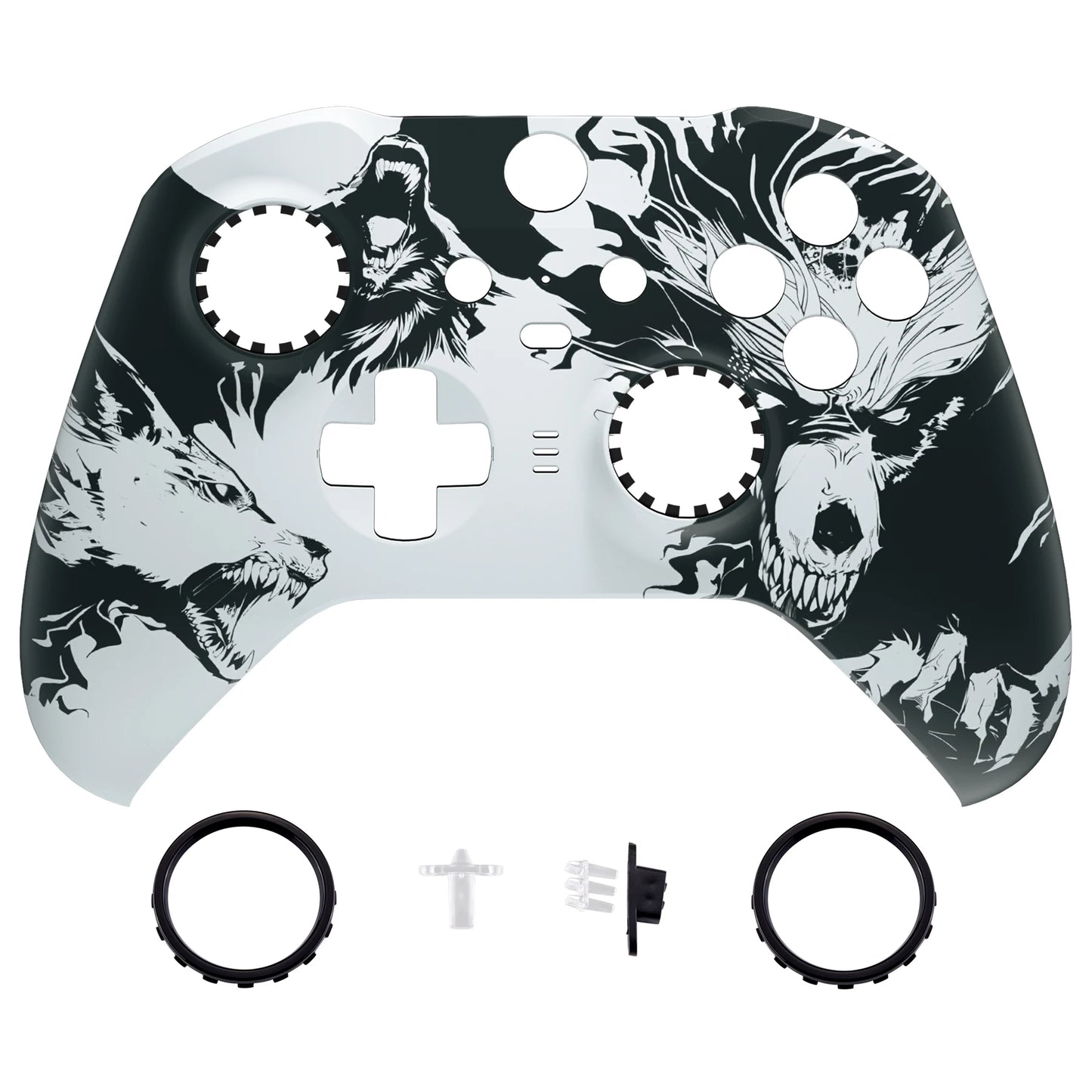 eXtremeRate Patterned Faceplate Front Housing Shell Replacement Kit for Xbox One Elite Series 2 Controller - Clown HAHAHA