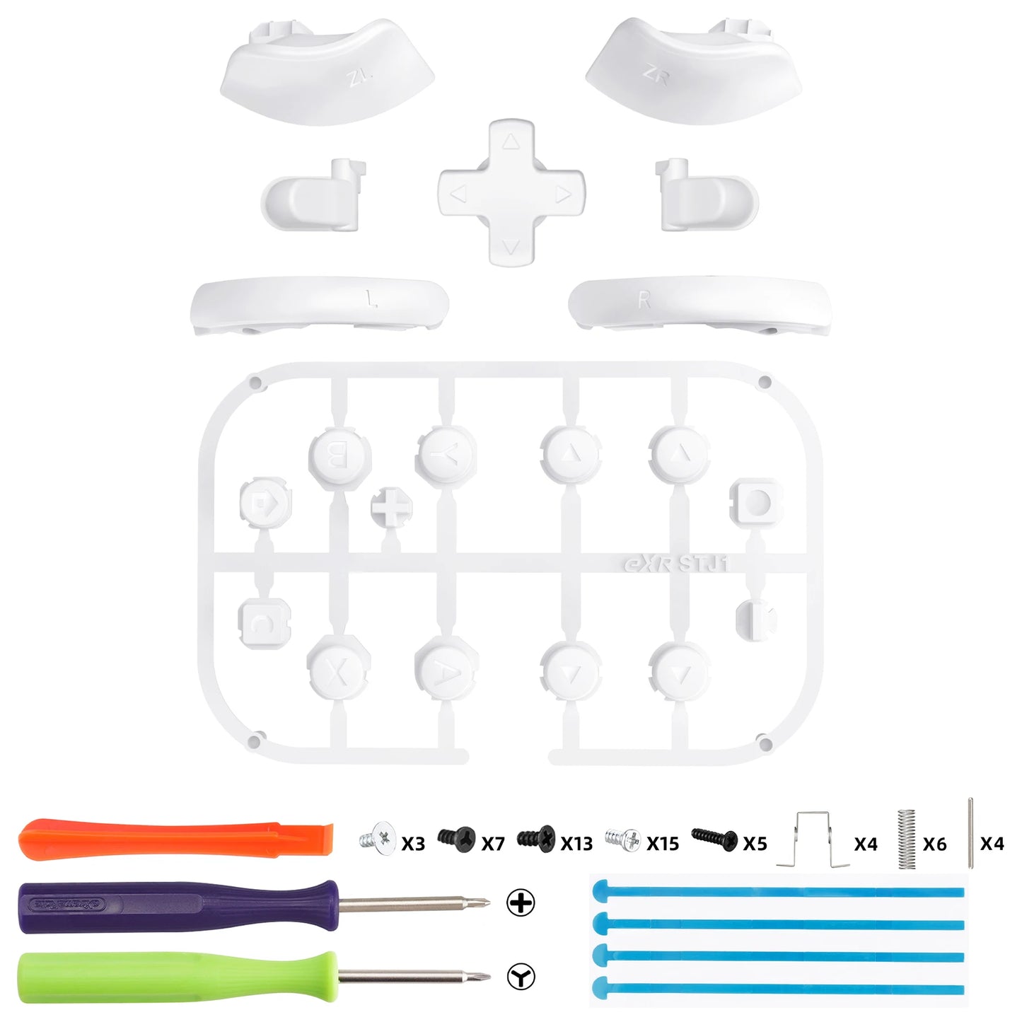 eXtremeRate DIY Replacement Full Set Buttons for Joycon 2, ABXY & Dpad & C Home & Release & Trigger Button for Nintendo Switch 2
