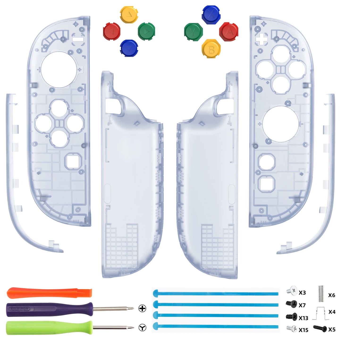 eXtremeRate for Joycon 2 DIY Replacement Shell Buttons, Case & Decorative Strips & Tools for Nintendo Switch 2 - Essence Version