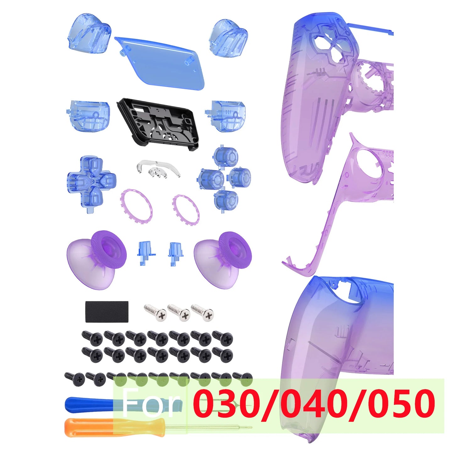eXtremeRate Replacement Full Set Shells with Buttons Compatible with ps5 Controller BDM-010/020, or for ps5 BDM-030/040/050