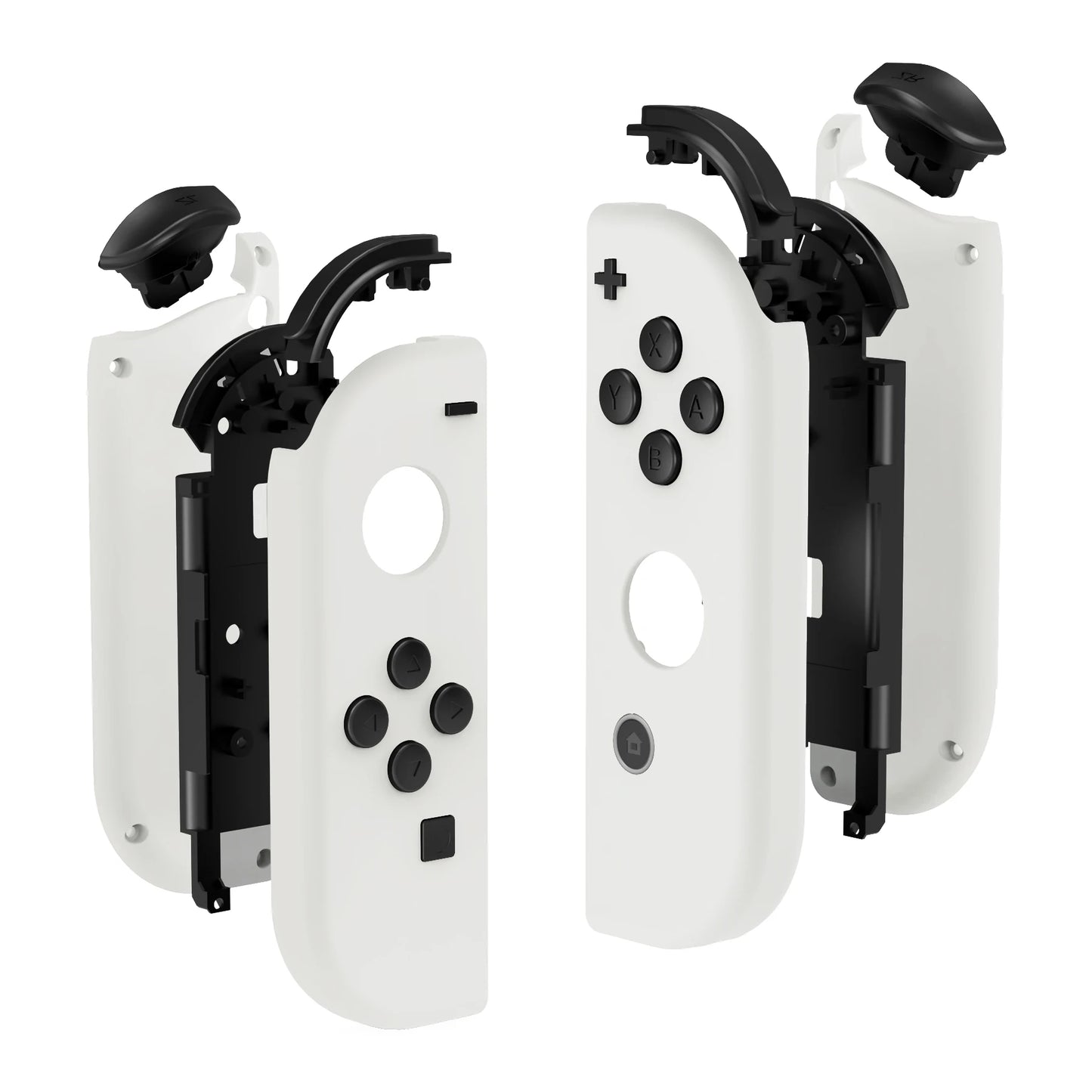 eXtremeRate Replacement Shell Housing Controller Cover Full Set Button for Nintendo Switch JoyCon & OLED JoyCon - White