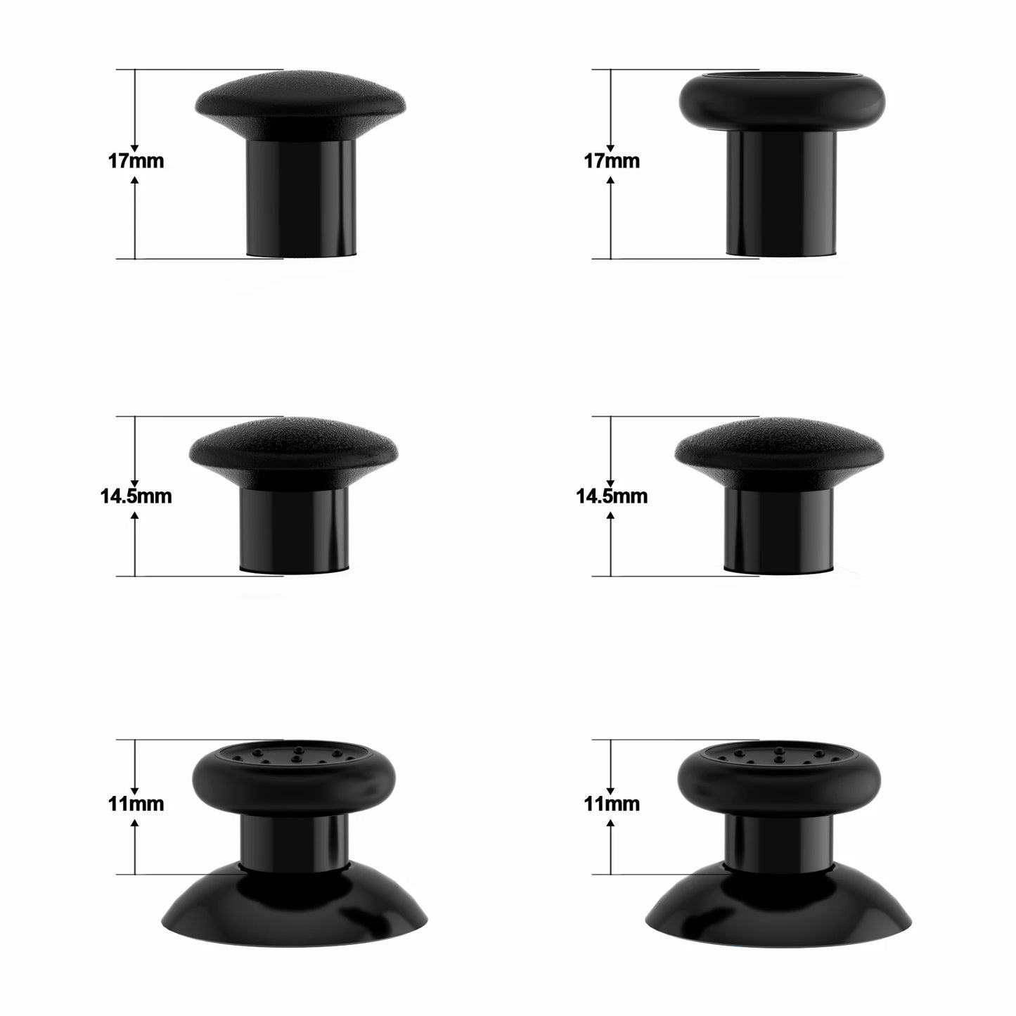 eXtremeRate 3 Height Domed & Concave Grips Joystick Interchangeable Ergonomic Thumbsticks for Xbox Core, for Xbox One S/X/Elite