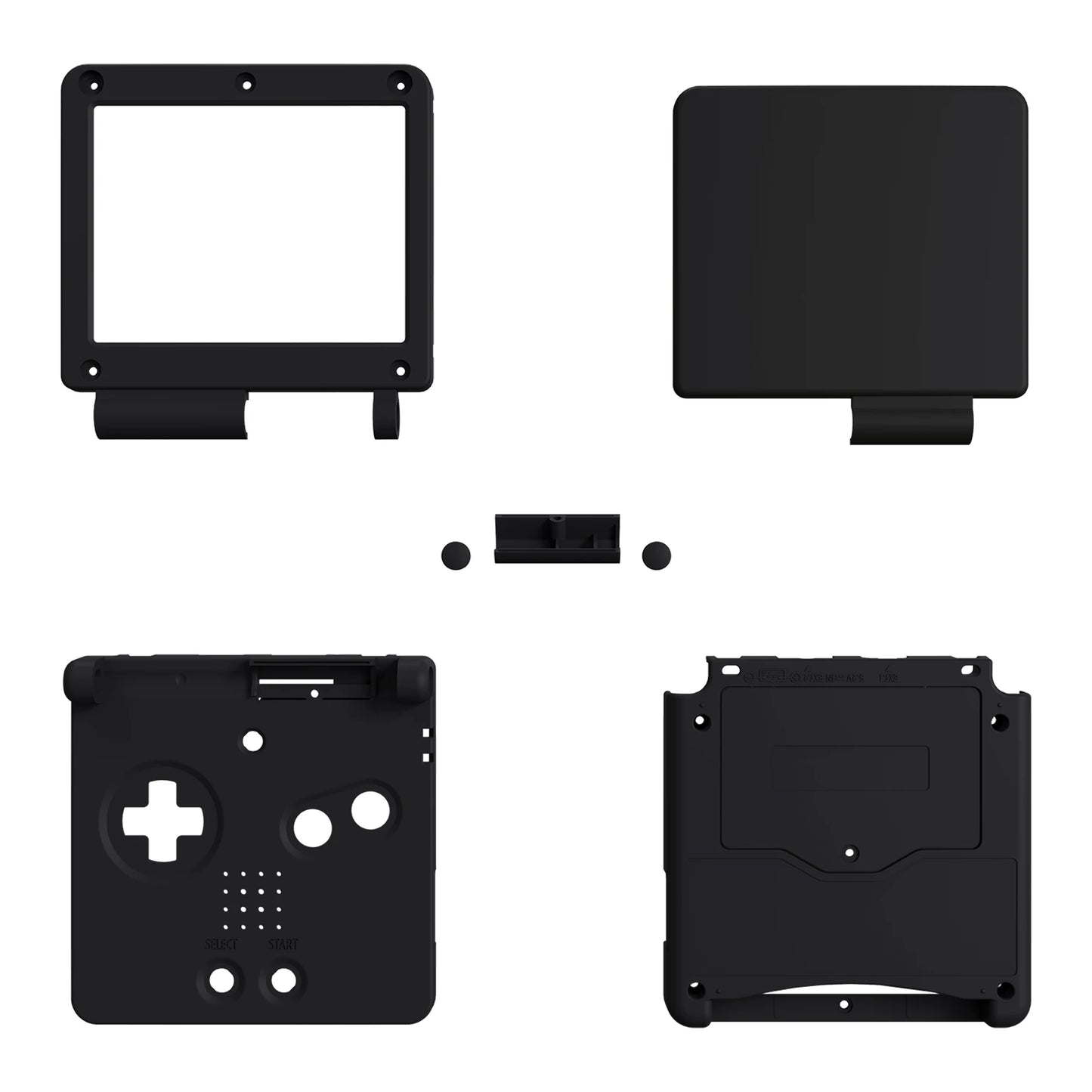 eXtremeRate Black Replacement Housing Shell for Gameboy Advance SP (GBA SP)