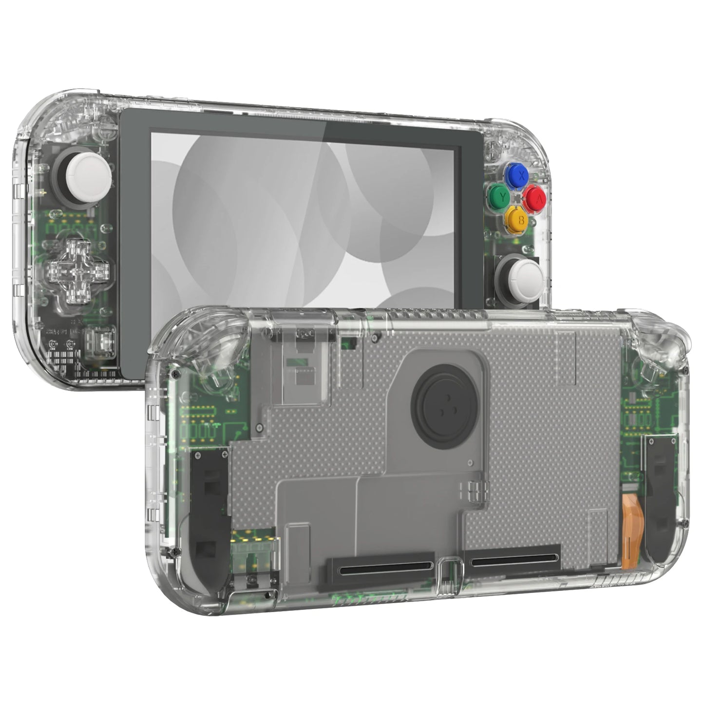 eXtremeRate Replacement Housing Custom Shell w/Screen Protector & ABXY Buttons for Nintendo Switch Lite - Crystal Clear Series