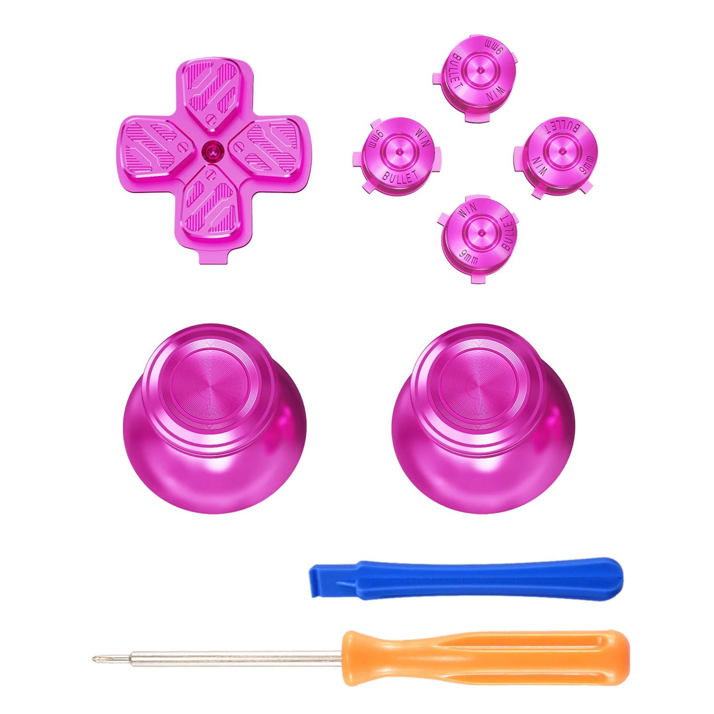 eXtremeRate Metal Thumbsticks Dpad ABXY Buttons Aluminum Analog Thumbsticks & Action Buttons & Direction Keys for ps5 Controller