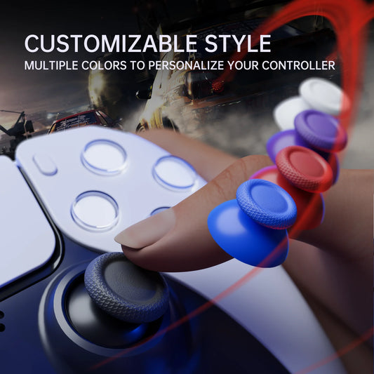 eXtremeRate Black 2 Pairs Universal Replacement Thumbsticks for PS5, for PS4 All Model Controllers, Custom Analog Stick Joystick