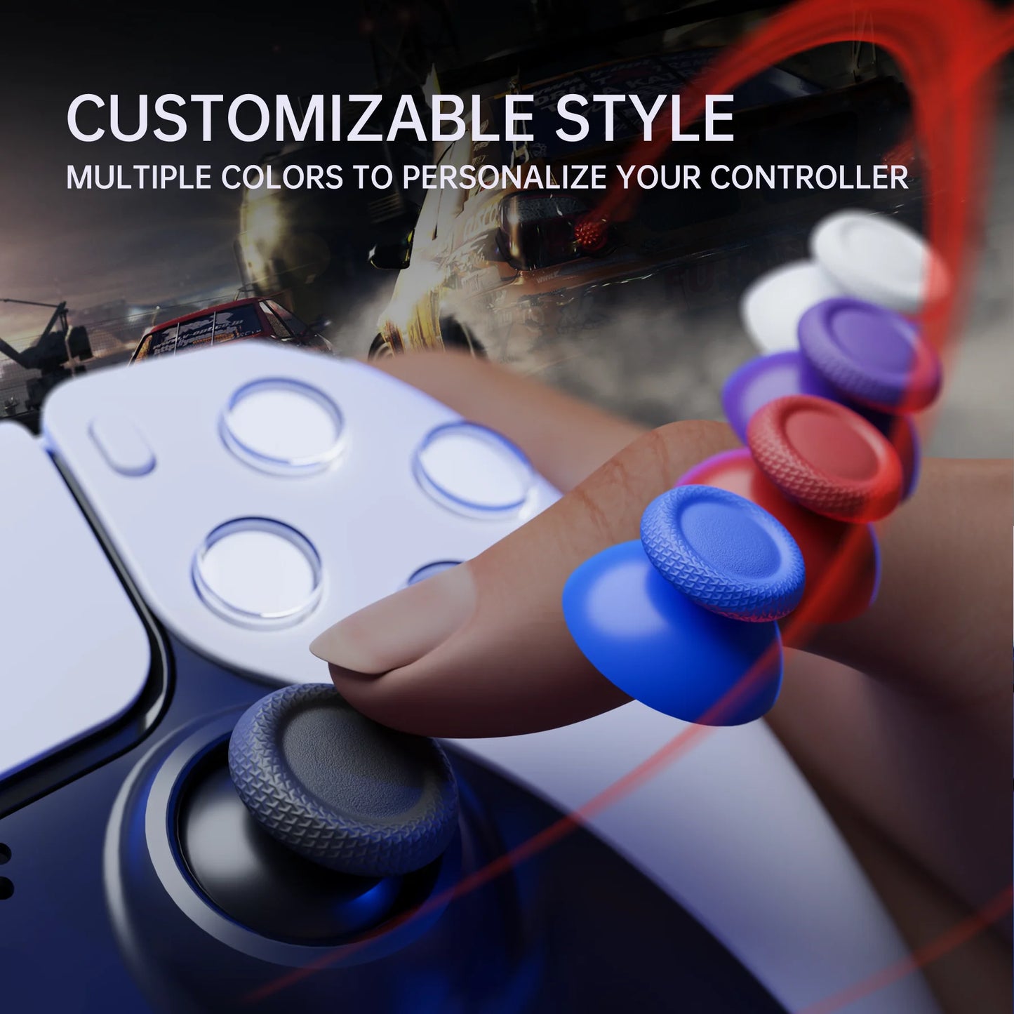 eXtremeRate Black Replacement Thumbsticks Button for ps5 Controller for ps4 All Model, Analog Stick Joystick Gamepad Accessories