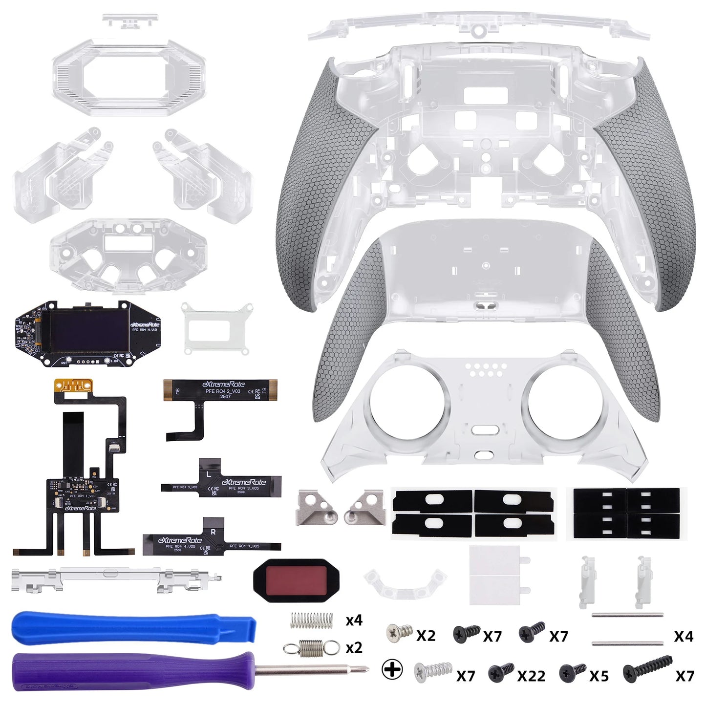 eXtremeRate for ps5 Edge Controller BEYOND Back Paddles Kit, Remappable 4 Back Buttons Attachment, OLED Display - Black