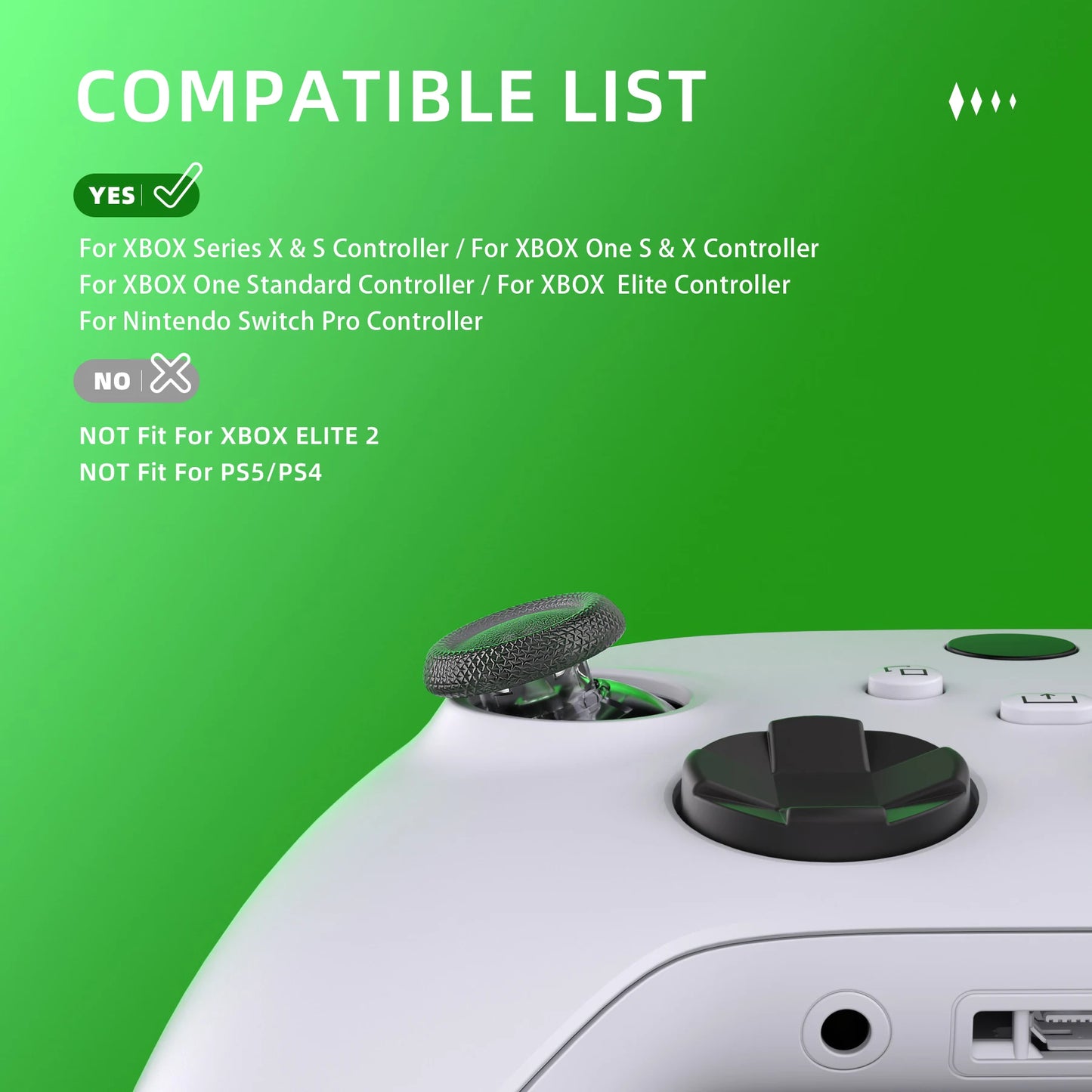 eXtremeRate Interchangeable Thumbsticks for Xbox Core Controller, Xbox One S/X, Xbox Elite V1, Swappable stick for NS Pro