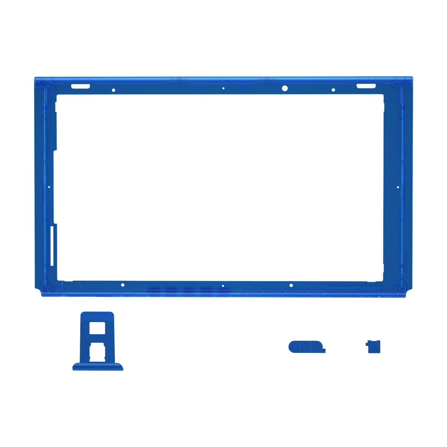 eXtremeRate DIY Housing Shell Replacement Faceplate Front Frame W/Volume Power Buttons for NS Switch Console - Clear Series
