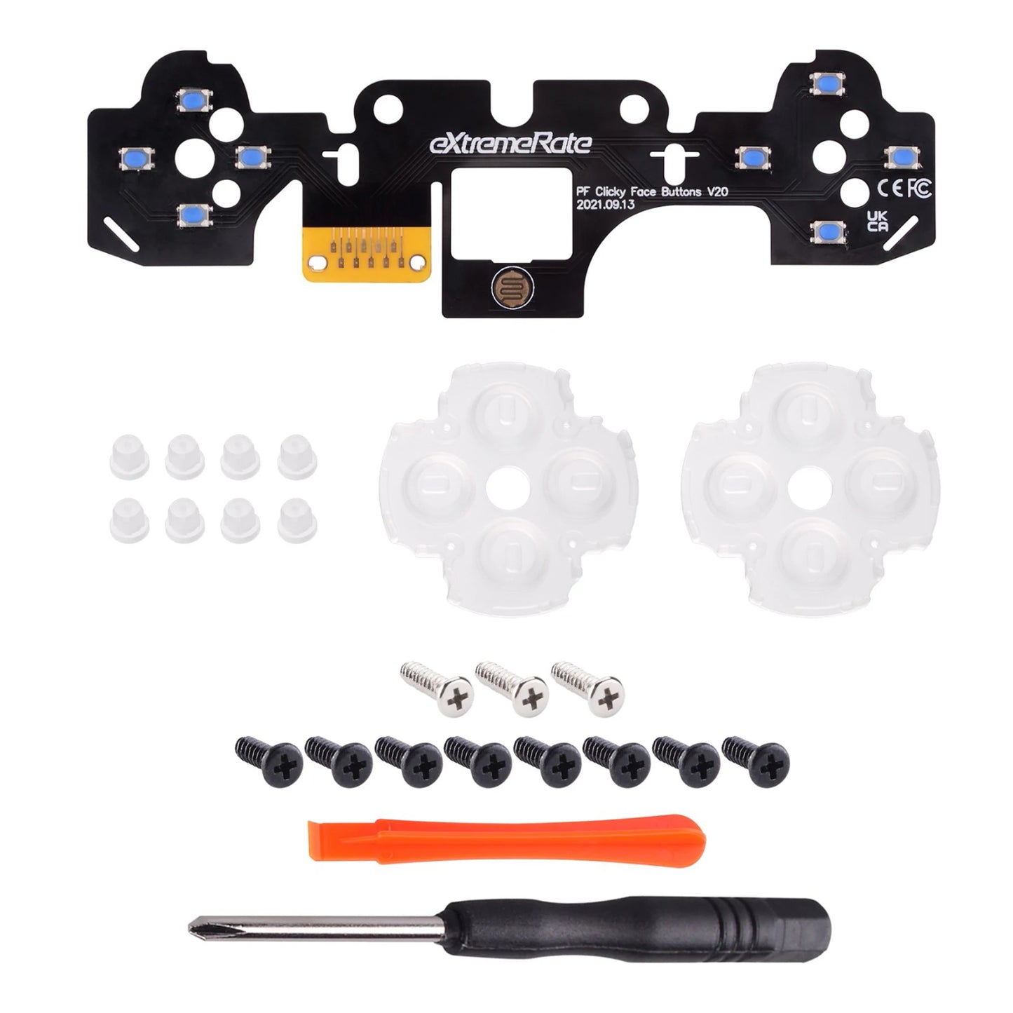 eXtremeRate Face Clicky Kit V2, Custom Tactile Dpad Action Buttons, Mouse Click Kit for ps5 Controller BDM-010 & BDM-020