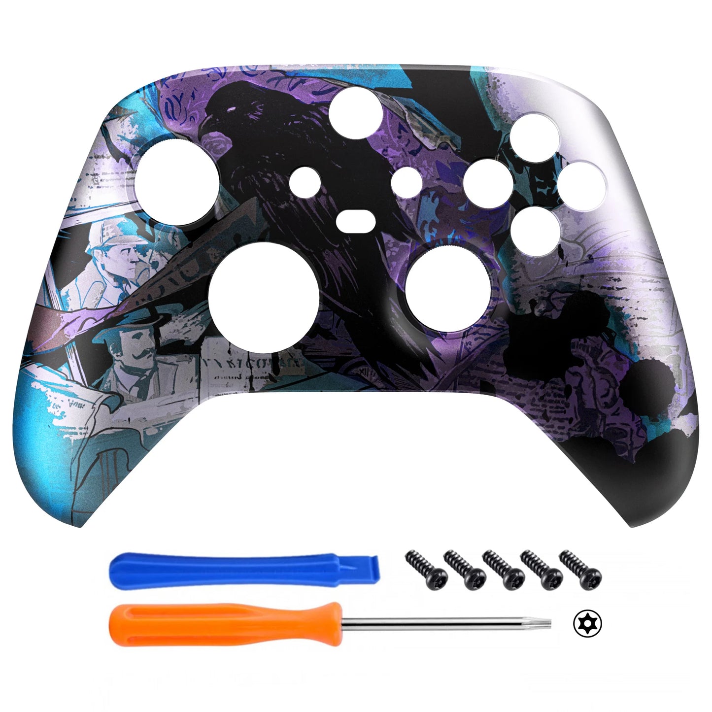 eXtremeRate Custom Pattern Part Faceplate, Soft Touch Grip Front Housing Shell Case for Xbox Series X/S (Xbox Core) Controller