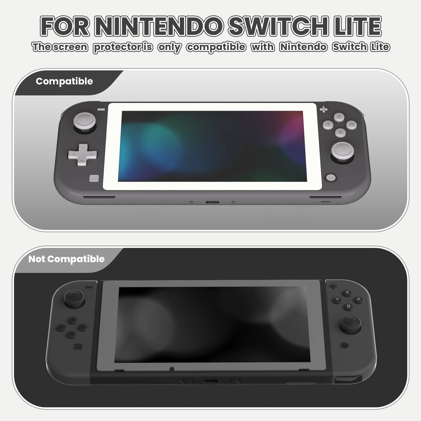 eXtremeRate Colourful Border Transparent HD Clear Accessories Saver Film Tempered Glass Screen Protector for NS Switch Lite
