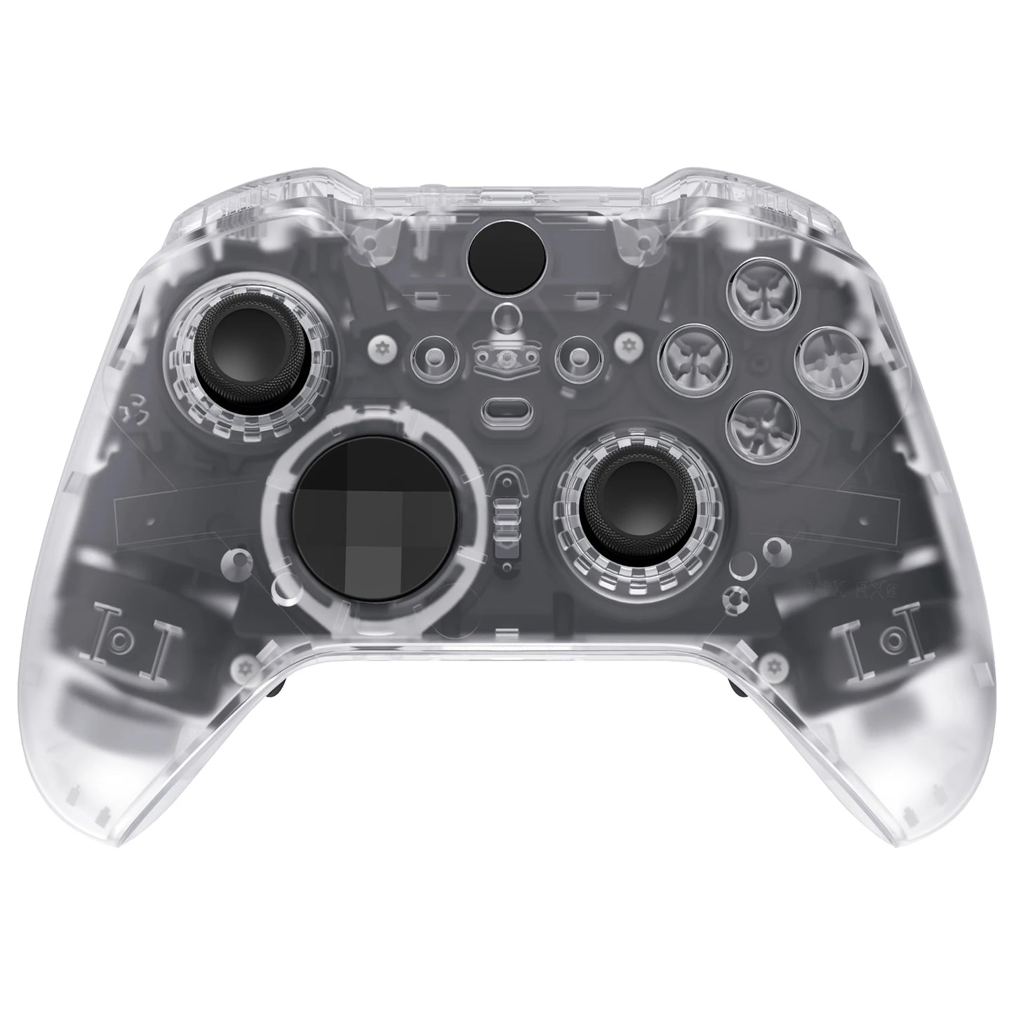eXtremeRate Clear Full Set Shell w/Buttons Replacement Faceplate Back Plate for Xbox Elite Series 2 Core Controller - Model 1797