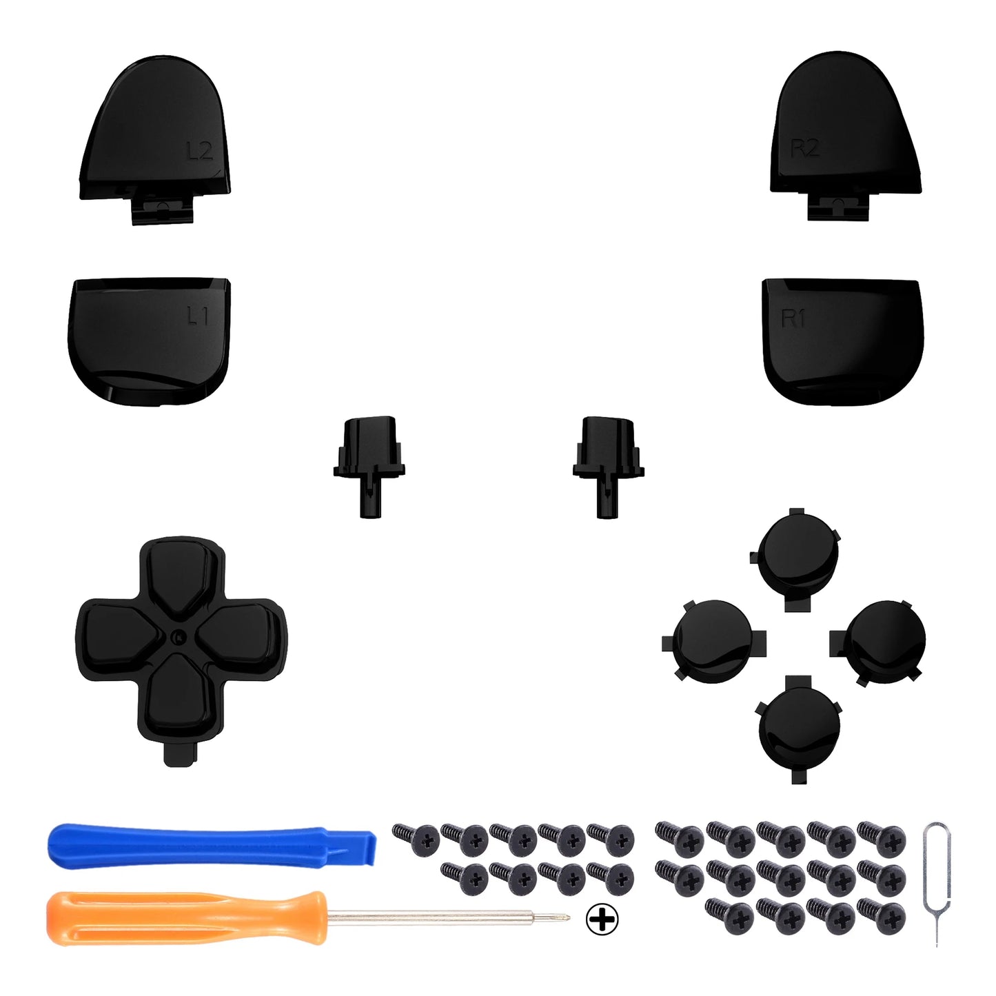 eXtremeRate Replacement D-pad R1 L1 R2 L2 Triggers Face Buttons, Full Set Buttons For ps5 Controller BDM-030/040/050/060