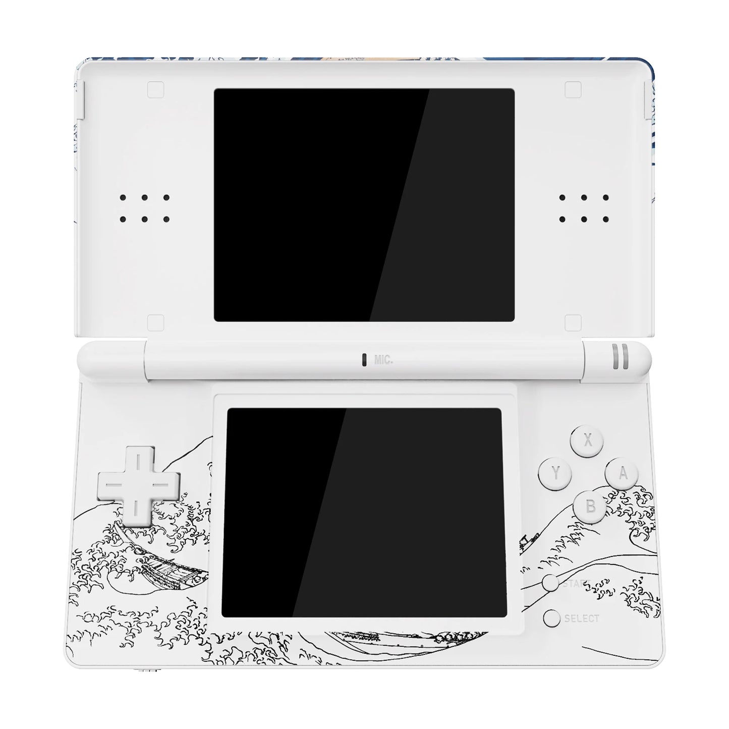 eXtremeRate Replacement Full Housing Shell for Nintendo DS Lite, Case Cover with Buttons, Screen Lens for NDSL - The Great Wave