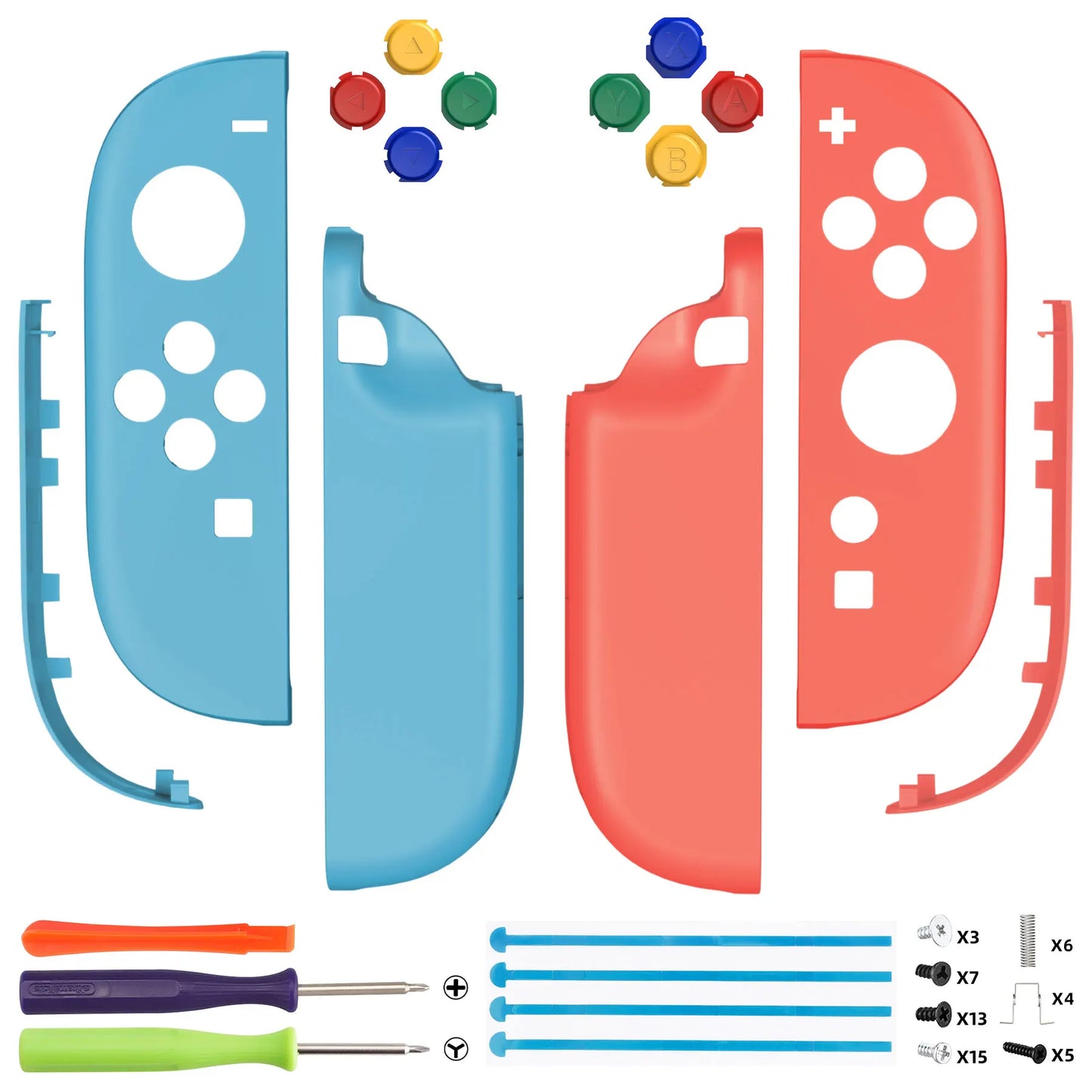 eXtremeRate for Joycon 2 DIY Replacement Shell Buttons, Case & Decorative Strips & Tools for Nintendo Switch 2 - Essence Version