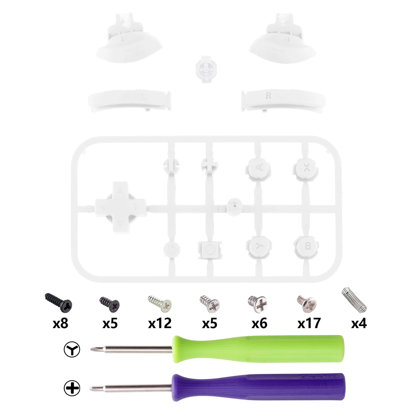 eXtremeRate Full Set Buttons Repair Kits with Tools for NS Switch Lite Replacement ABXY Home Capture Keys Dpad L R ZL ZR Trigger