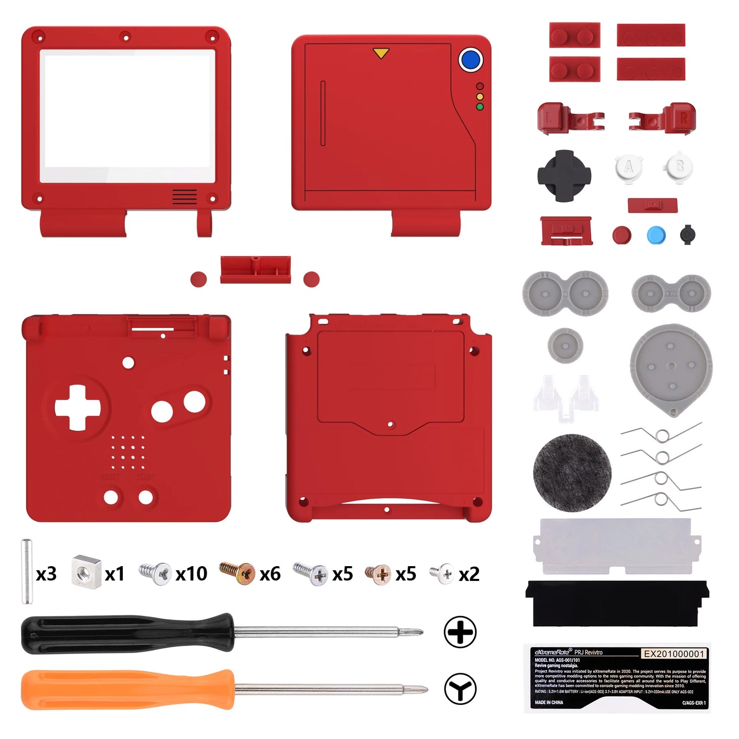 eXtremeRate IPS Ready Upgraded Custom Replacement Housing Shell for Gameboy Advance SP GBA SP for IPS & Standard LCD - Classic