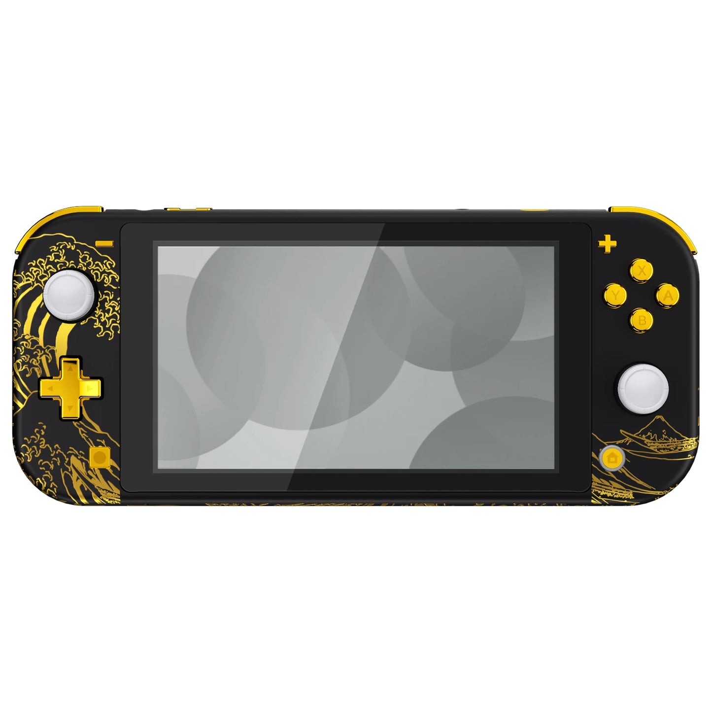 eXtremeRate Soft Touch DIY Custom Replacement Housing Shell with Screen Protector for Ns Switch Lite - The Great GOLDEN Wave
