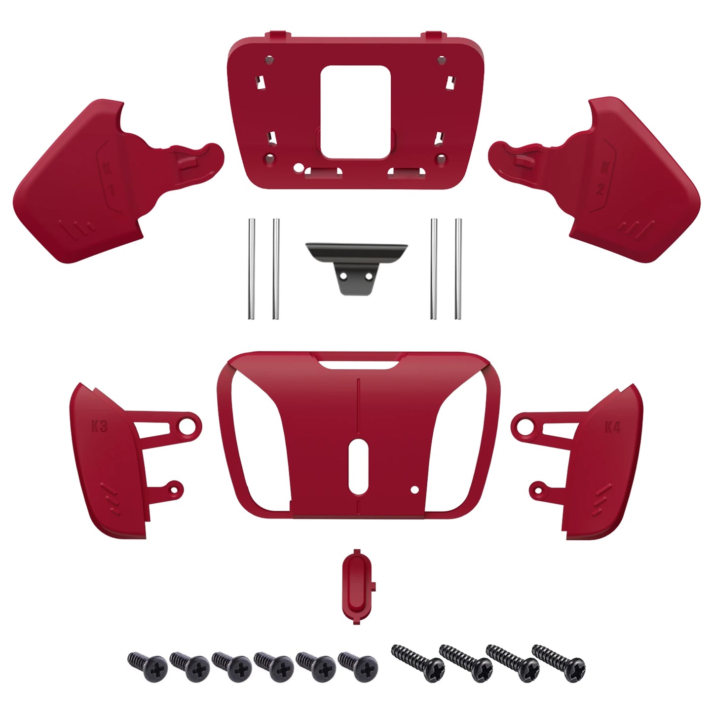 eXtremeRate Replacement Redesigned K1 K2 K3 K4 Back Buttons Housing Shell for ps5 Controller, RISE4 Remap Kit - 19 colors