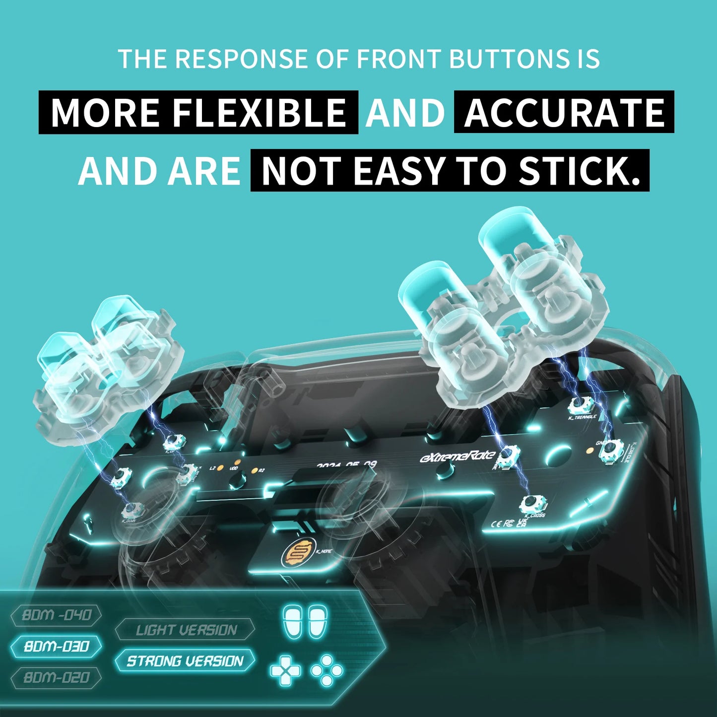 eXtremeRate Whole Clicky Kit for ps5 Controller BDM-030 Shoulder Face Dpad Buttons, Custom Micro Switch Clicky Kit Mouse Click