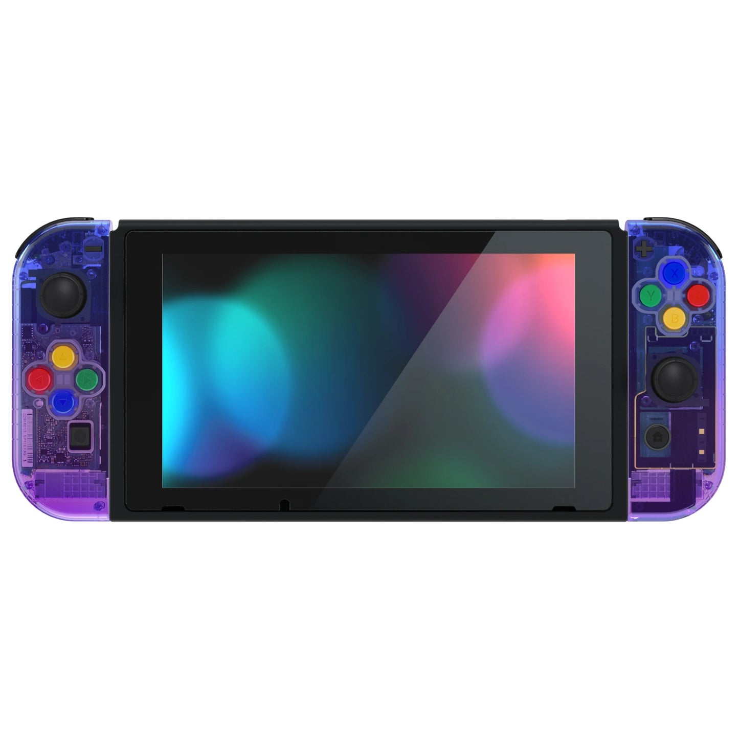 eXtremeRate DIY Replacement Back Shell with Full Set Buttons for NS Switch, Joycon Handheld Grips Kickstand - Gradient Series