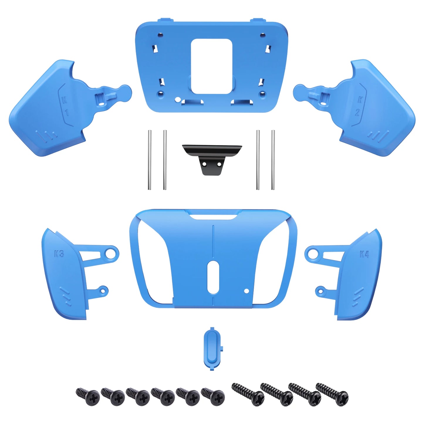 eXtremeRate Replacement Redesigned K1 K2 K3 K4 Back Buttons Housing Shell for ps5 Controller, RISE4 Remap Kit - 19 colors