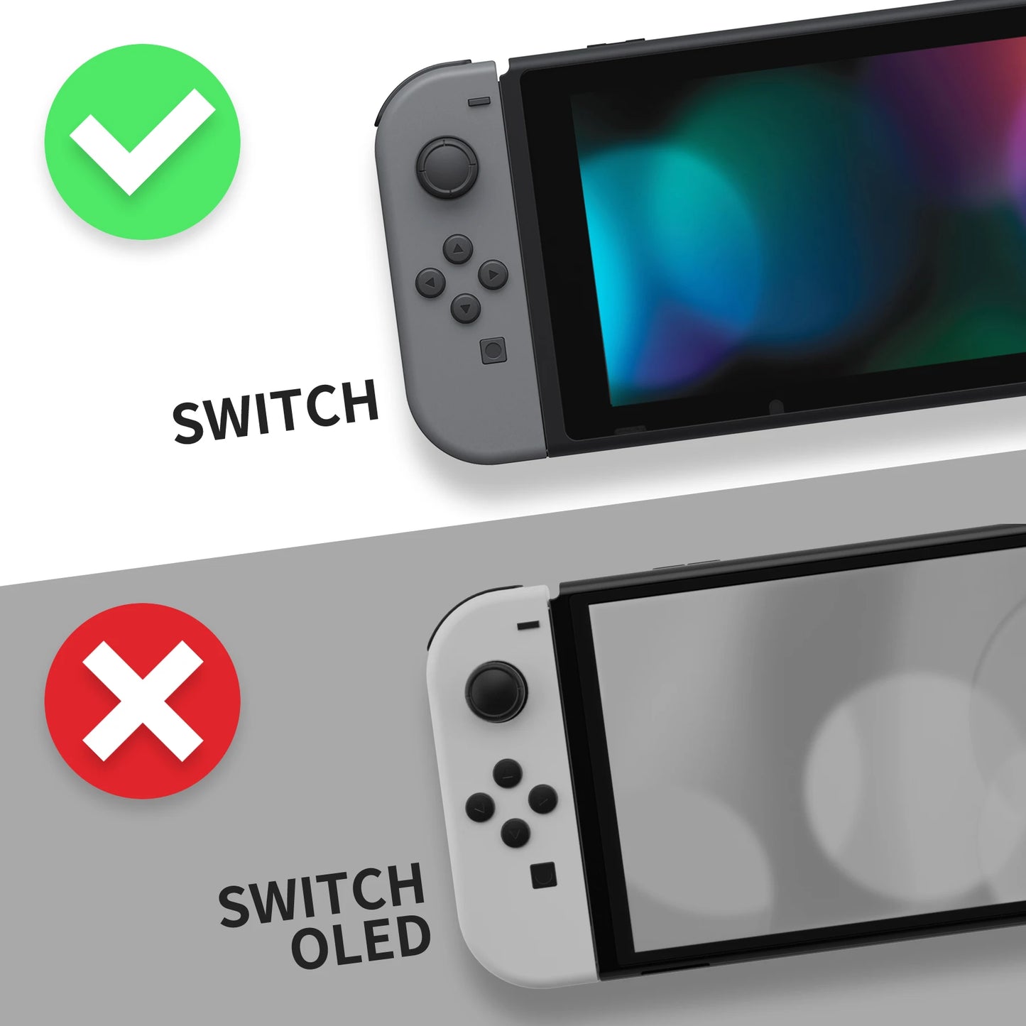 eXtremeRate Caution Custom Faceplate, Grip DIY Replacement Housing Shell for Nintendo Switch Dock