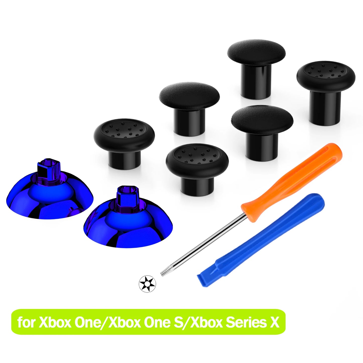 eXtremeRate 3 Height Domed & Concave Grips Joystick Interchangeable Ergonomic Thumbsticks for Xbox Core, for Xbox One S/X/Elite