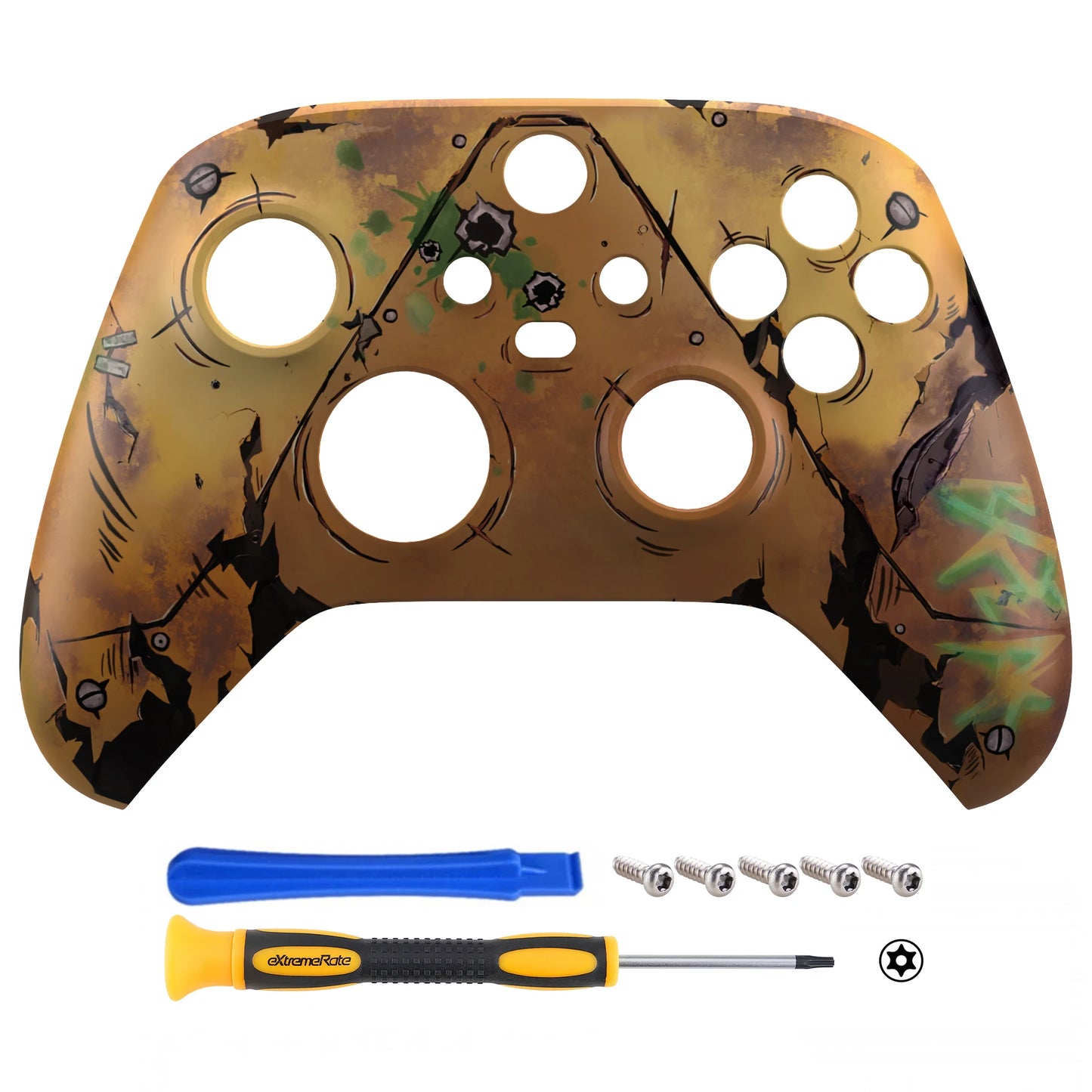 eXtremeRate Custom Pattern Part Faceplate, Soft Touch Grip Front Housing Shell Case for Xbox Series X/S (Xbox Core) Controller