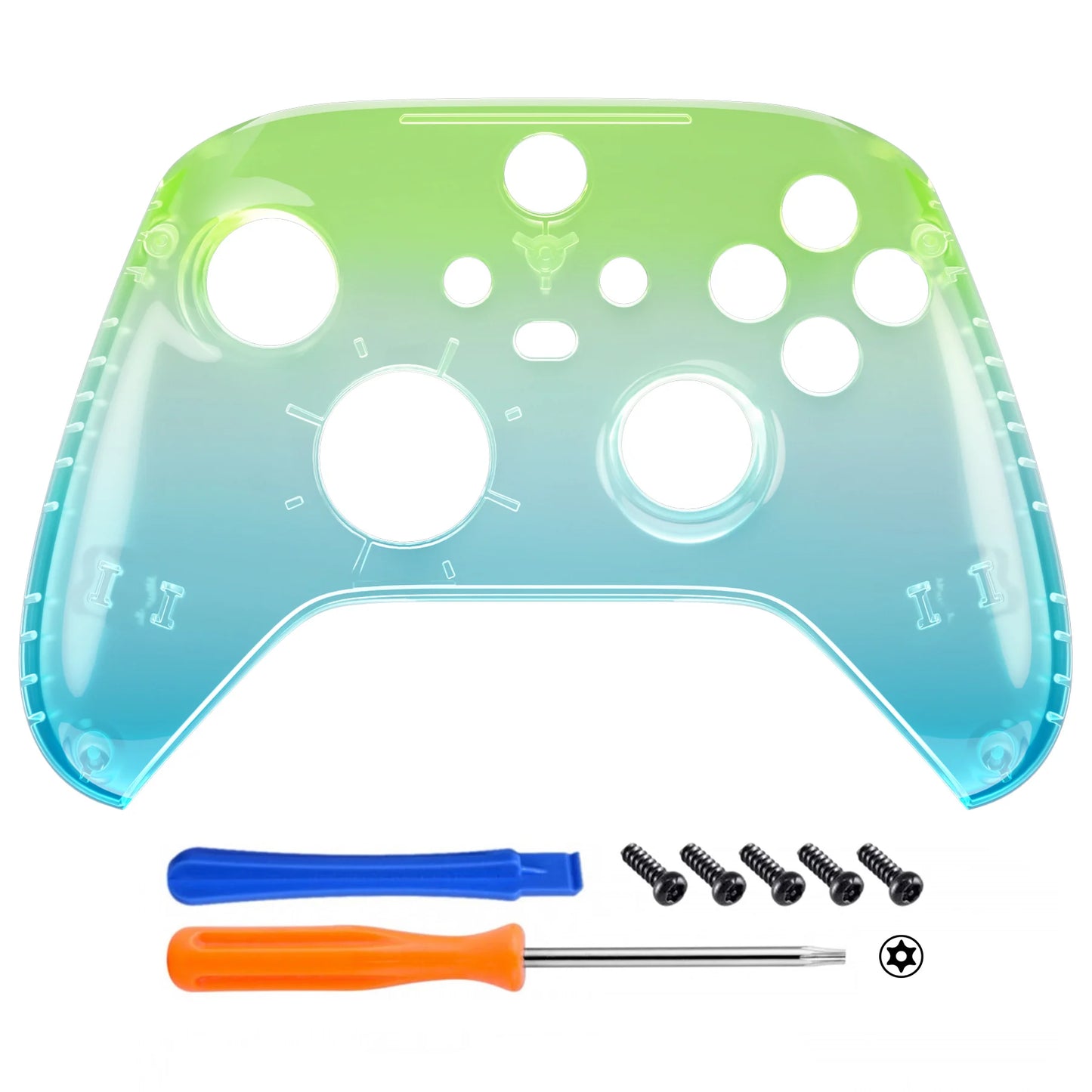 eXtremeRate Replacement Front Housing Shell Custom Cover Personalized Faceplate for Xbox Core Wireless Controller - Clear Series