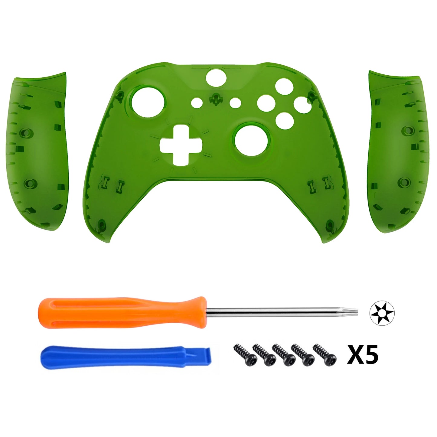 eXtremeRate Custom Top Shell Front Housing Faceplate Fix Kits for Xbox One X & One S Controller (Model 1708) - Clear Series