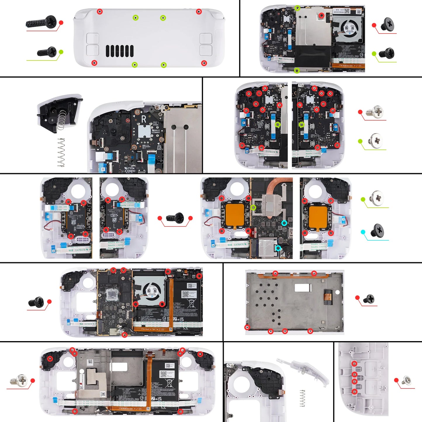 eXtremeRate DIY Replacement Shell for Steam Deck LCD, Transparent Case Set, Clear Edition Faceplate Back Plate Shell with Button