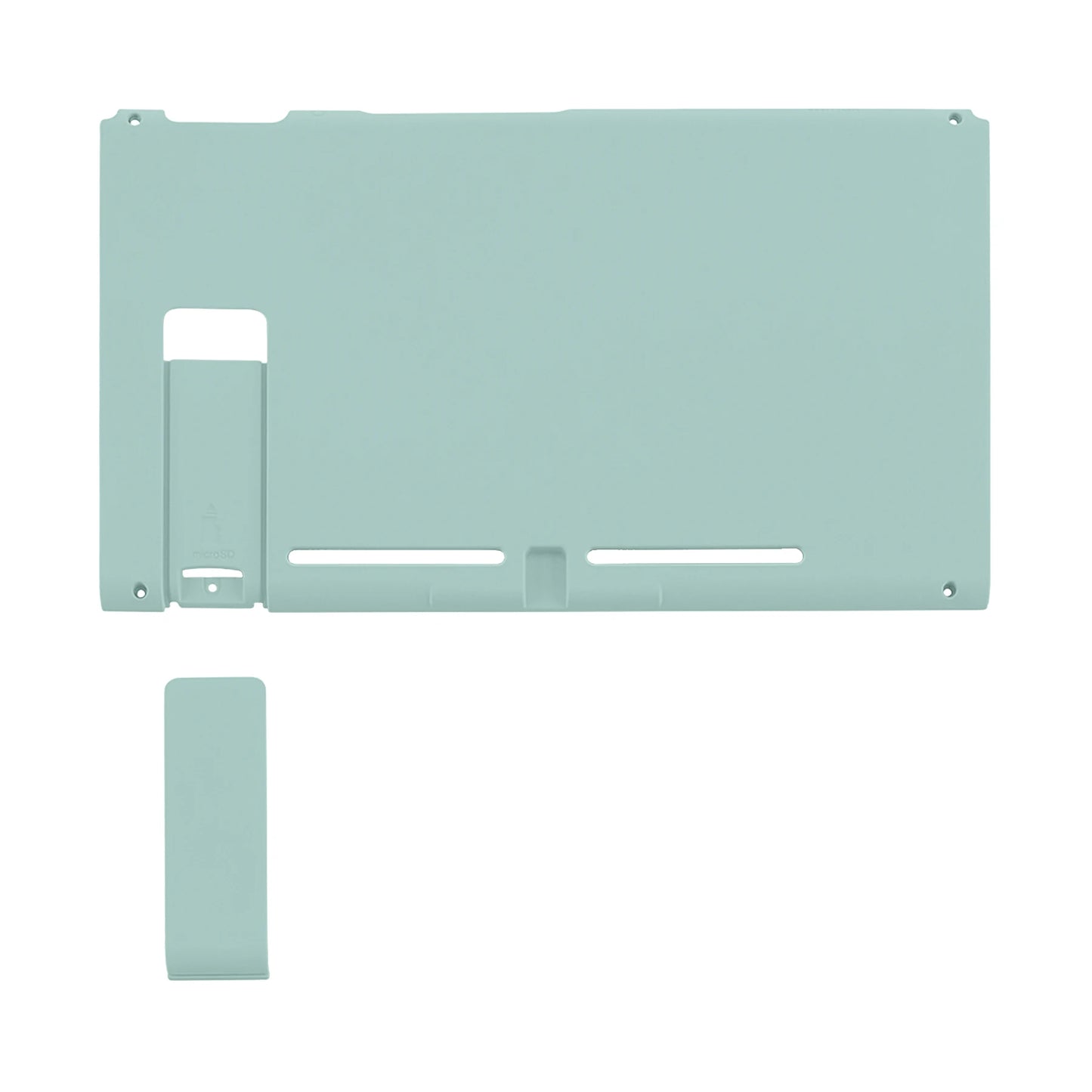 eXtremeRate DIY Replacement Grip Console Back Plate Housing Shell Case with Kickstand for NS Switch Console - White