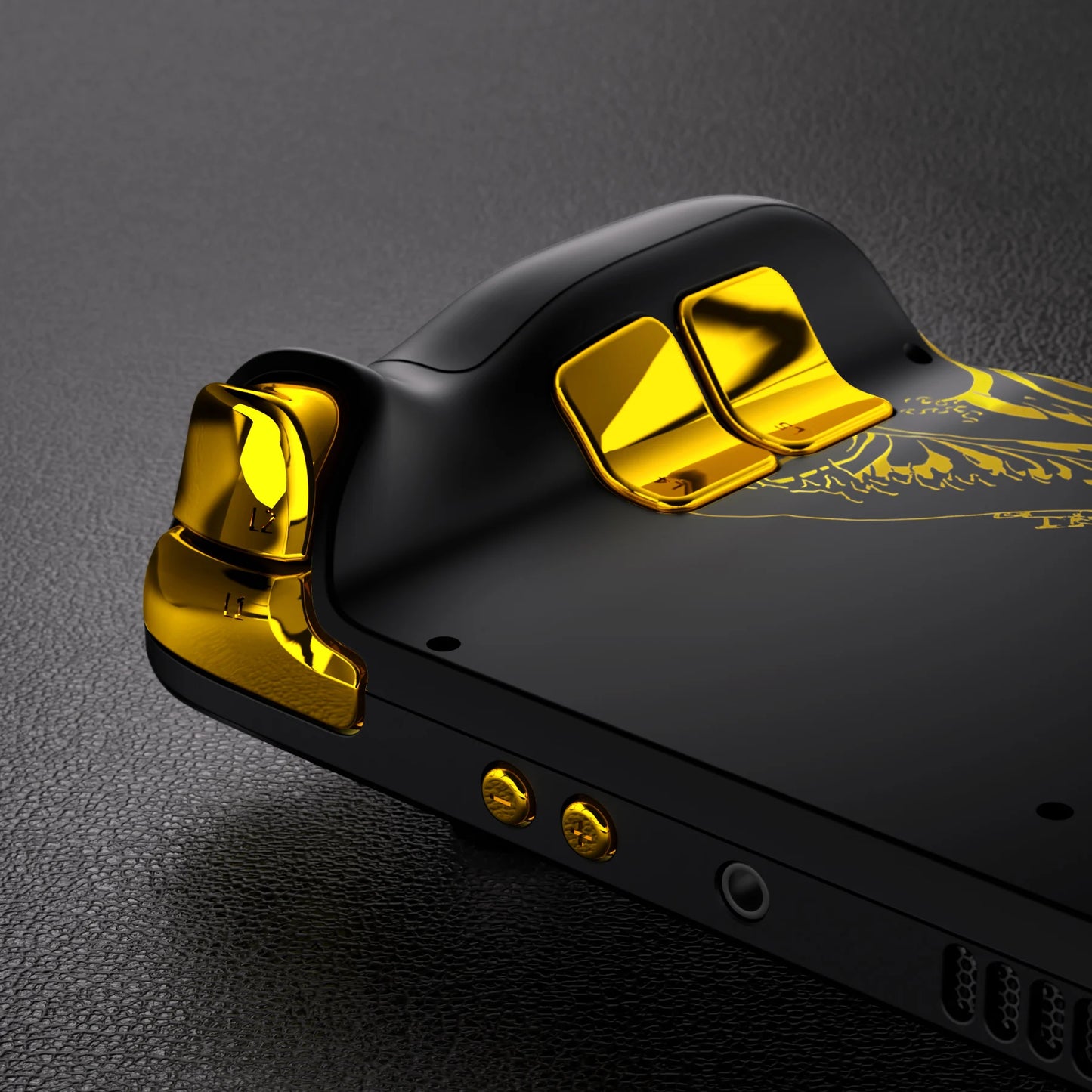 eXtremeRate Replacement Housing Shell Set for Steam Deck LCD, Faceplate Back Plate Shell with Buttons - The Great GOLDEN Wave