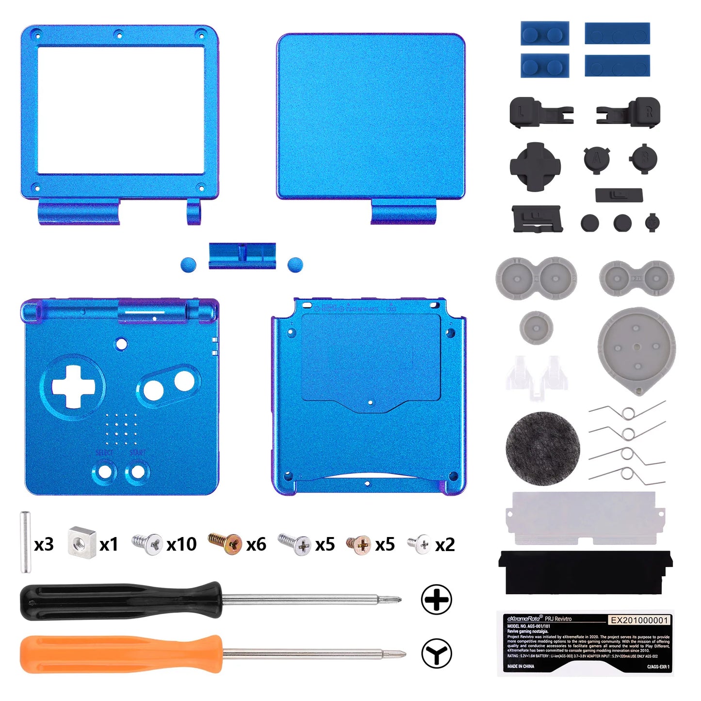 eXtremeRate IPS Ready Upgraded Glossy Replacement Housing Shell for Gameboy Advance SP Compatible with Both IPS & Standard LCD